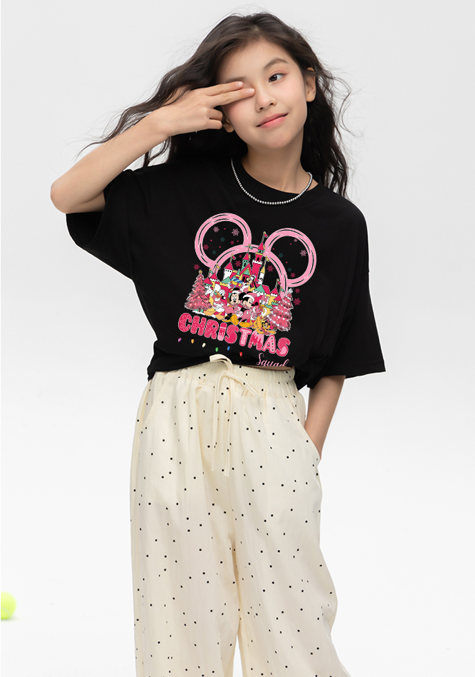 Áo thun bé gái giáng sinh noel from rộng chất vải cotton thoáng mát AED1707 Miucho Kid in artwork_thumbnail_6