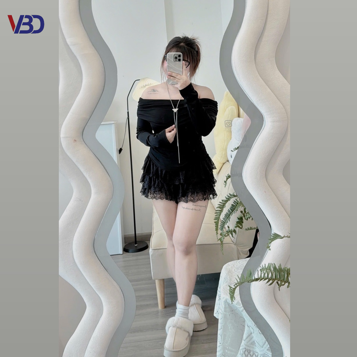 Áo thun trễ vai tay dài bigsize AT025 dành cho nàng béo mập từ 55-90kg_thumbnail_4