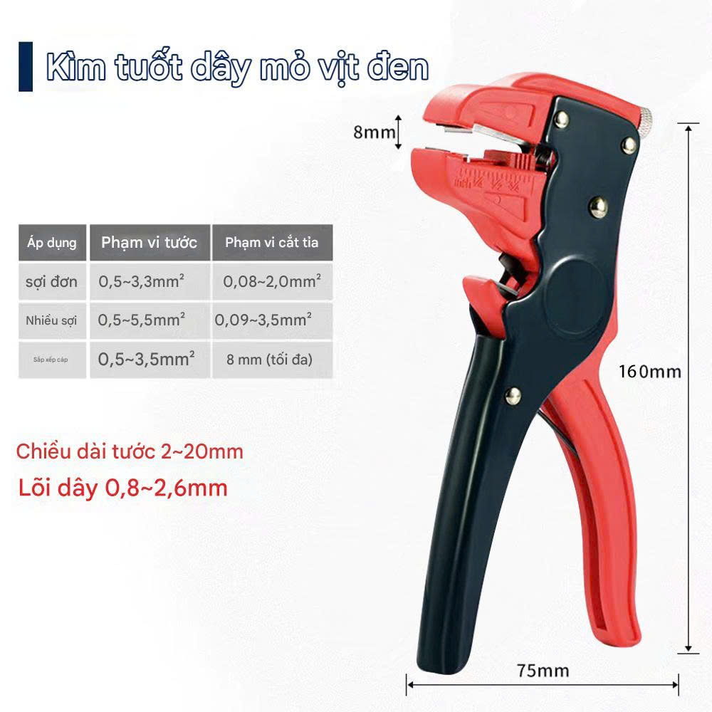 Kìm Tuốt Vỏ Dây Điện Đa Năng