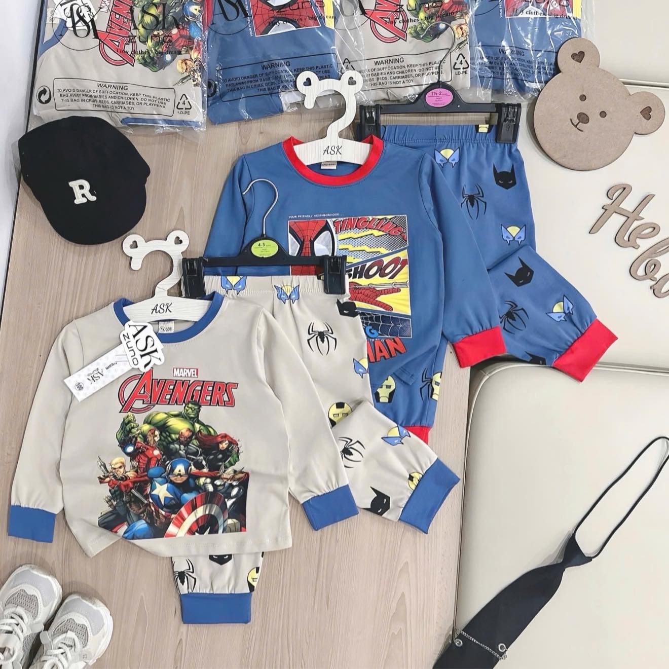 C64 SET 2 BỘ DÀI SIÊU NHÂN MẪU MỚI BE XANH- A100.273