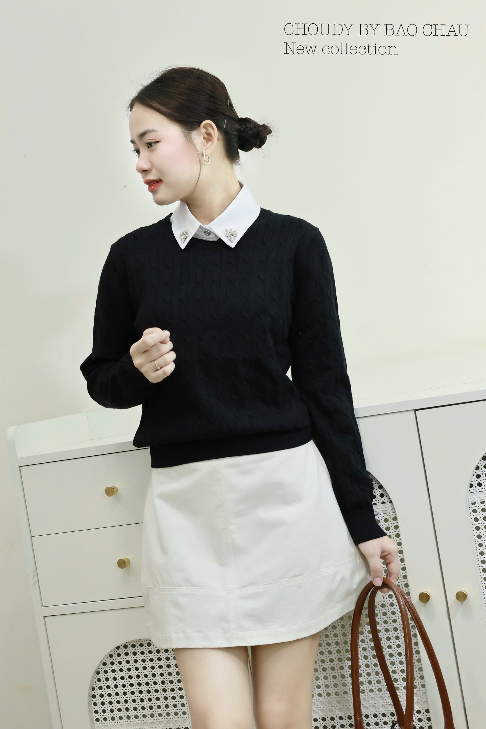 SALE A768 ÁO DỆT KIM TAY DÀI 5 MÀU