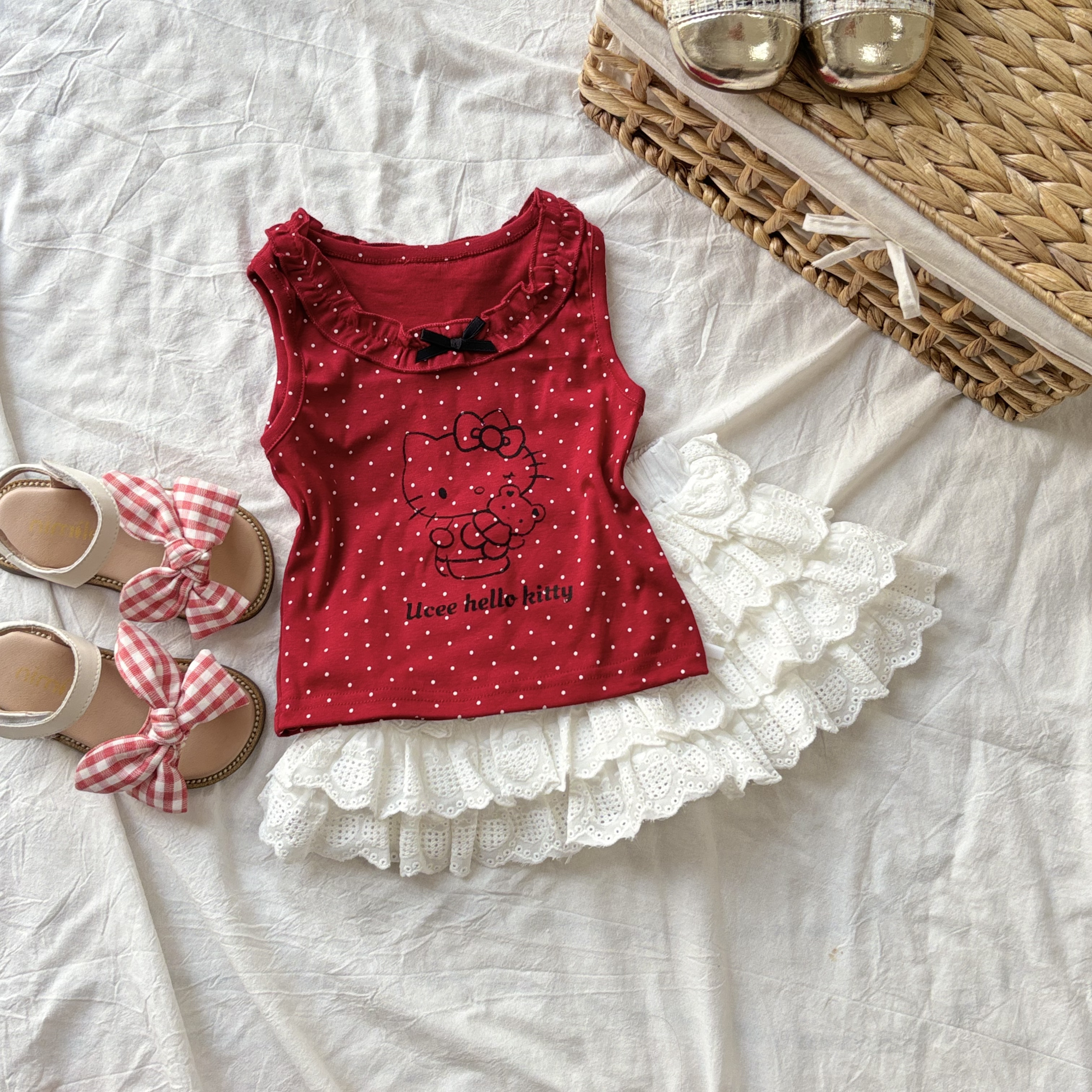 (A39) Áo ba lỗ chấm bi màu đỏ siêu xinh cho bé gái mẫu Hè 2025 QCCC_thumbnail_1