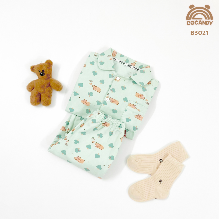 Bộ pijama dài XANH LÁ voi NÂU_thumbnail_2