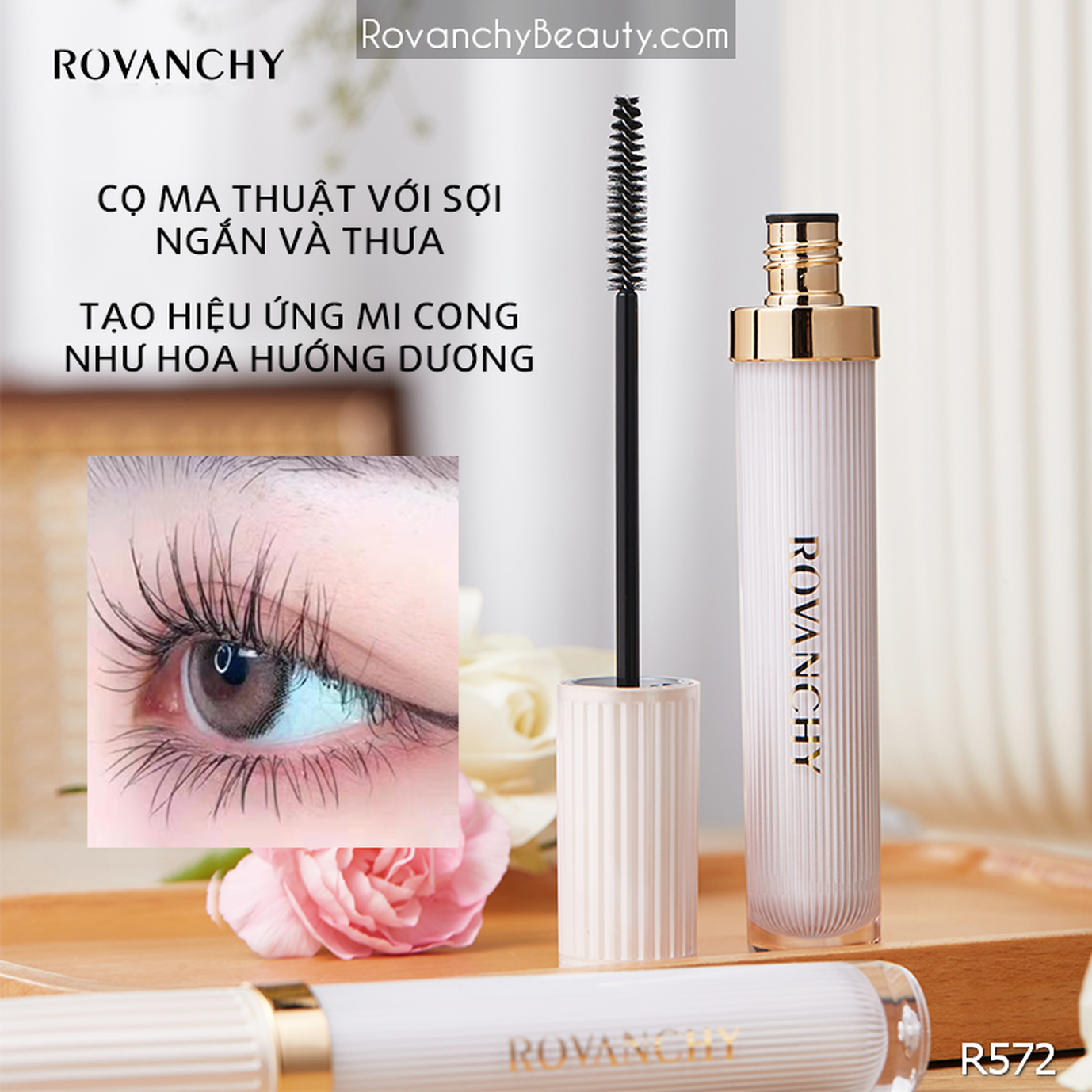Mascara R572 ROVANCHY Dài Mi Tự Nhiên, Chống Lem, Dễ Dàng Tạo Hiệu Ứng Mi Cong Quyến Rũ