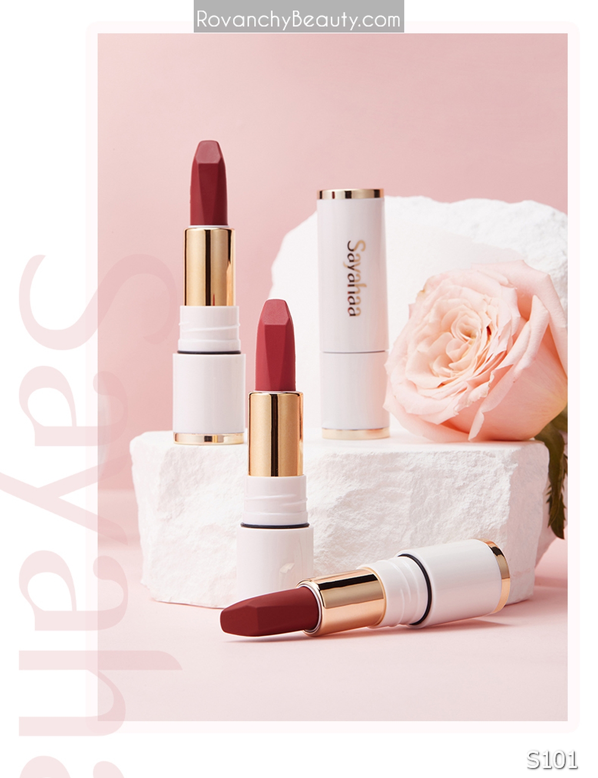 S101 Son Lì Cao Cấp Sayahaa Không Trôi - Màu Đẹp Tự Nhiên, Lâu Phai, Dưỡng Môi Mềm Mịn_thumbnail_11