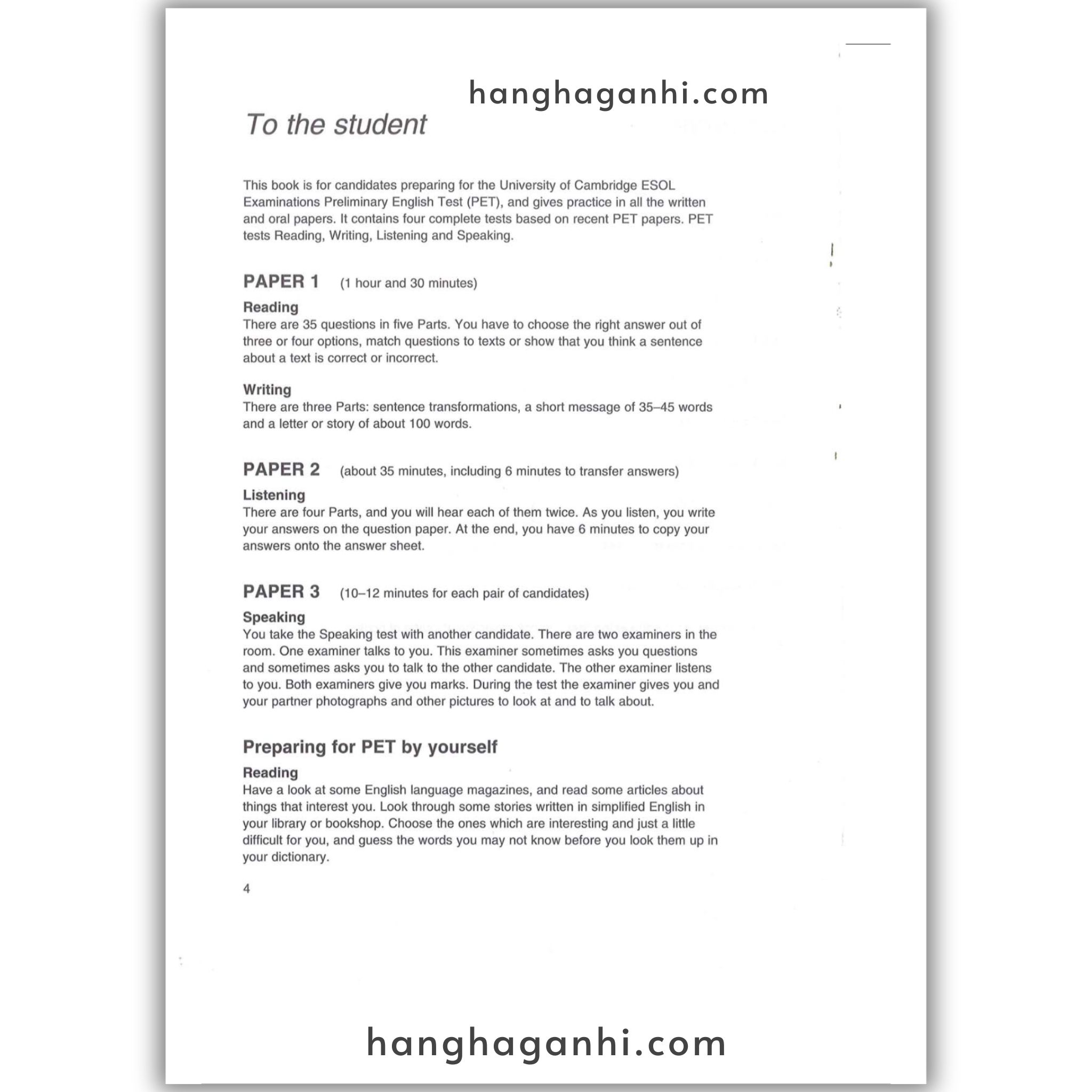 [Sách] Cambridge English Preliminary – Preliminary English Test (PET) 3 With Answers_thumbnail_1