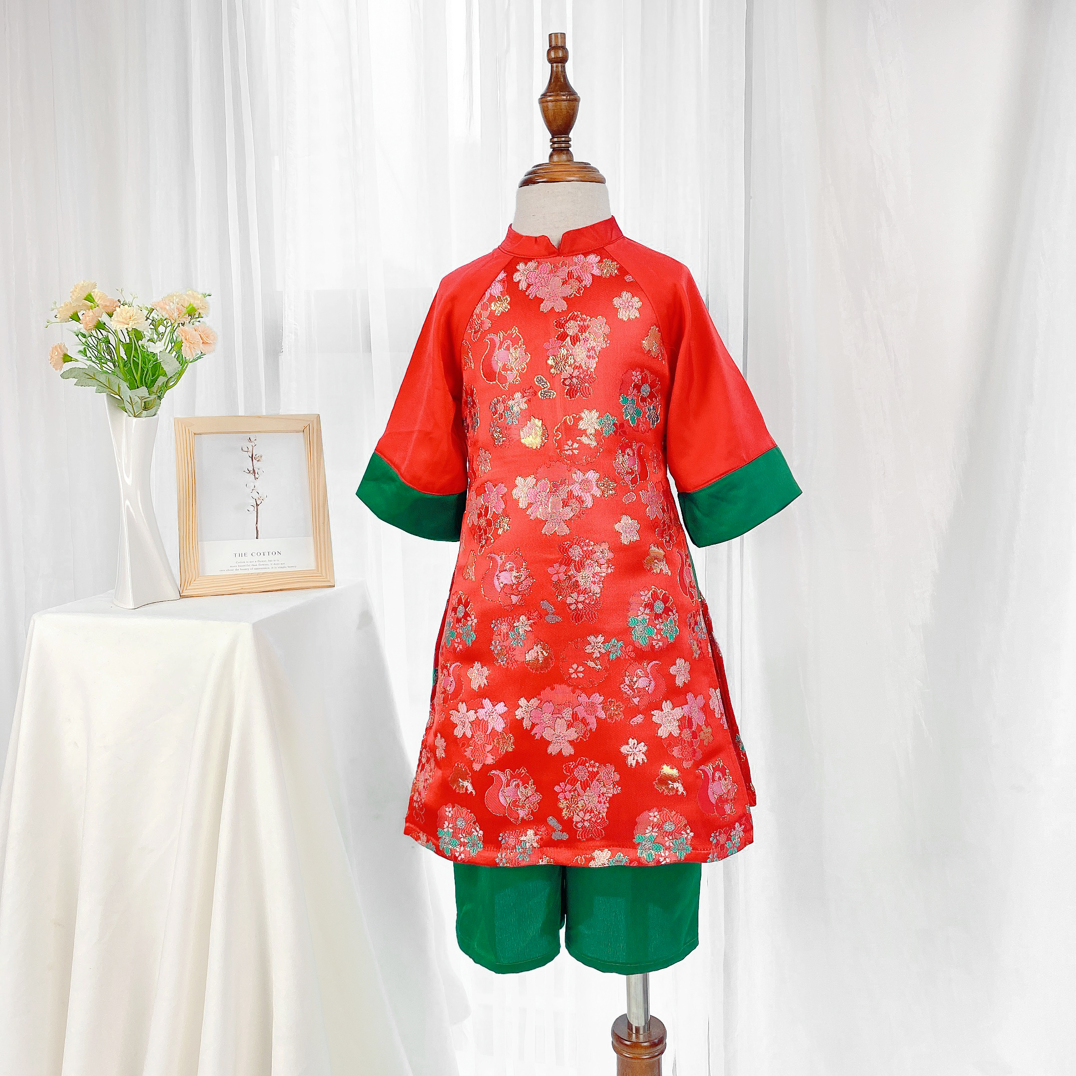 Áo dài phối xanh kèm quần_thumbnail_6