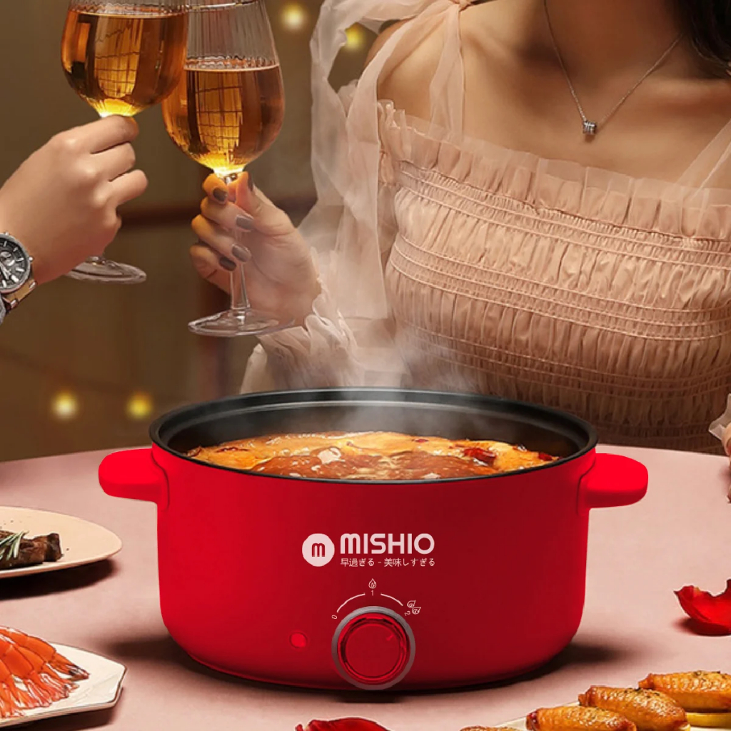 Nồi Lẩu Điện 4L Mishio MK328 có xửng hấp dùng được tối đa 6 người (MÀU ĐEN)_thumbnail_8