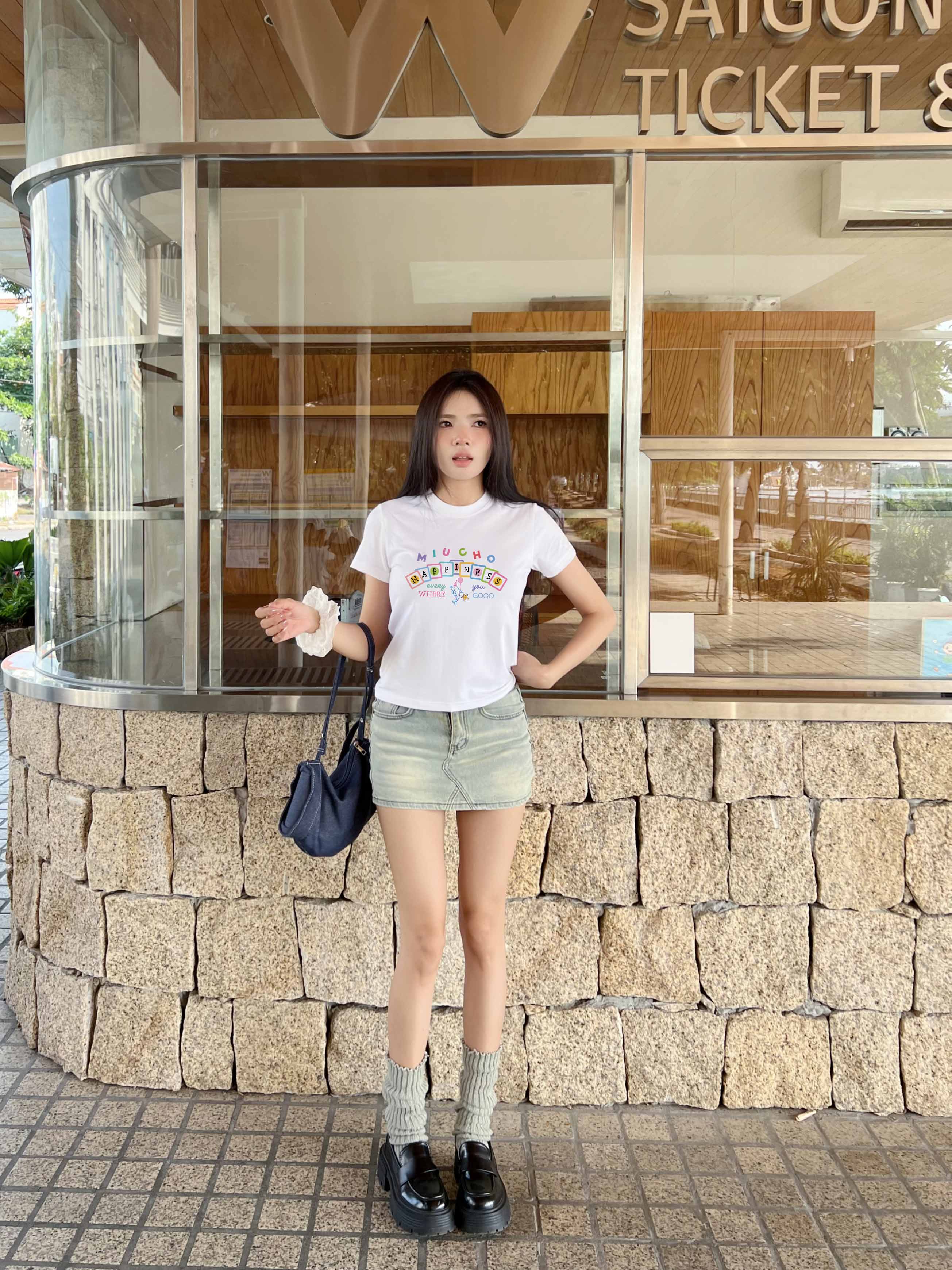 Áo baby tee ôm body 2215 Miucho cổ tròn vải cotton 4c co giãn thoáng mát in mix_thumbnail_3