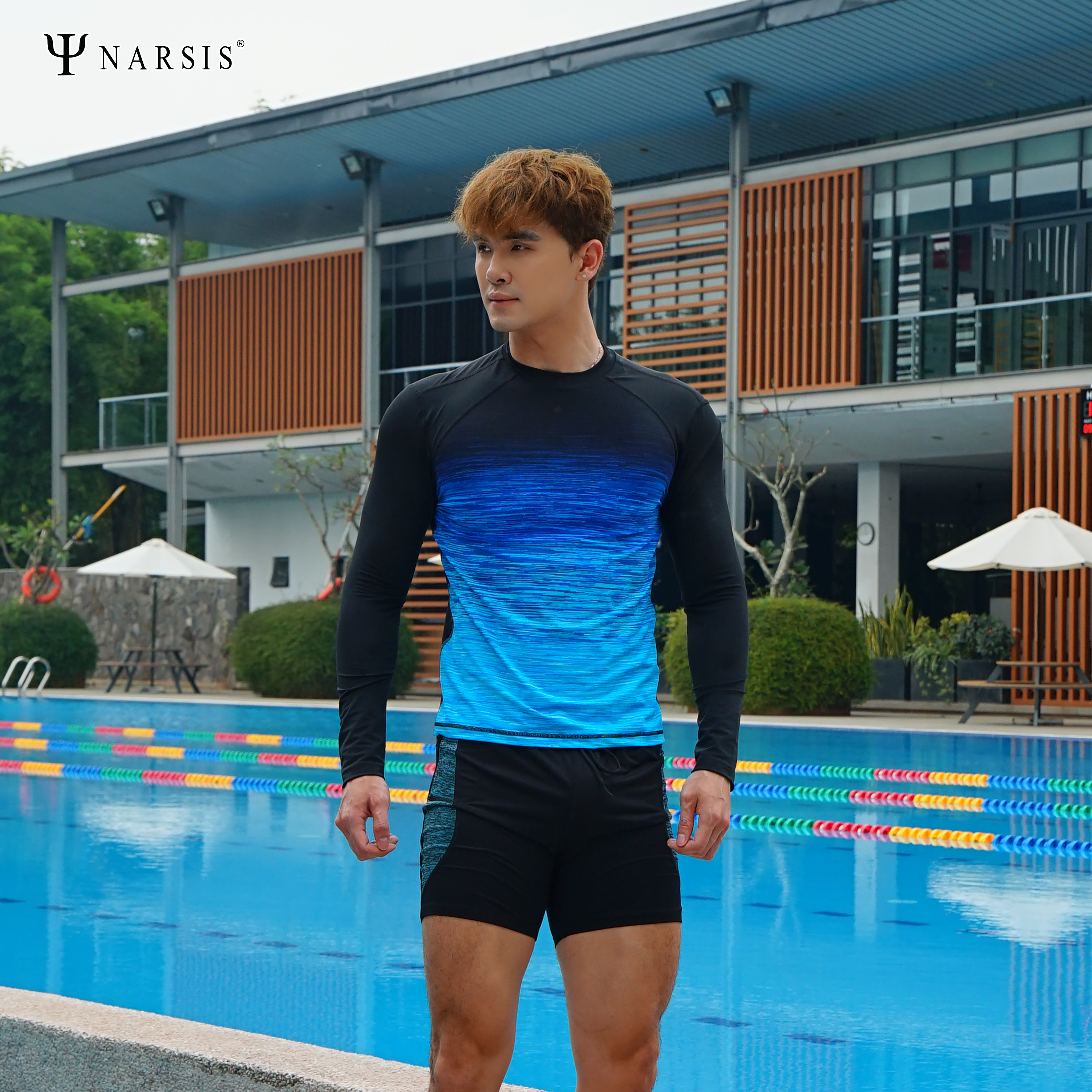 Áo Bơi Nam Narsis, Chất Liệu Vải PE, Áo Bơi Dài Tay QD25003, Chống Tia UV, Bảo Vệ Da, Thoáng Mát, Hiệu Quả_thumbnail_2