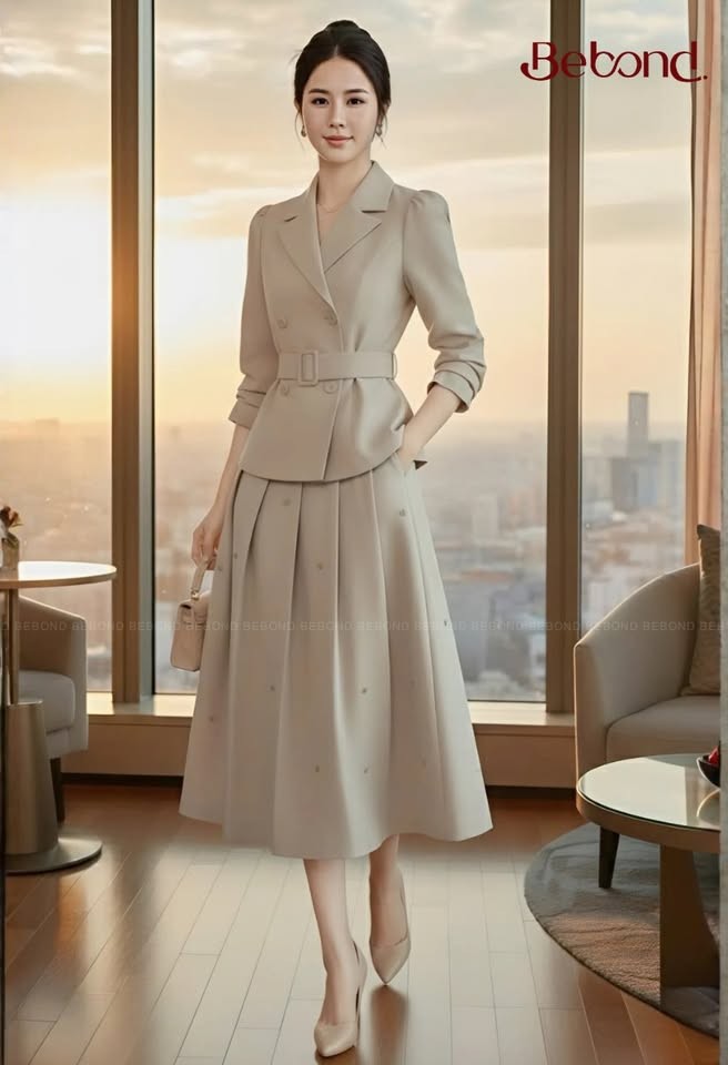 Áo vest dài tay JASPER màu KEM