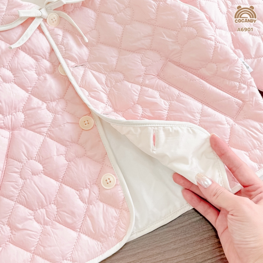 Áo khoác HỒNG cổ sen phối BE_thumbnail_5