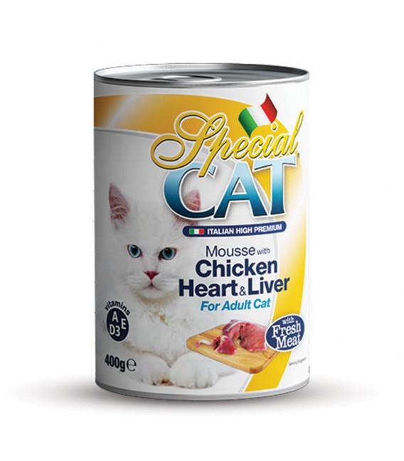 Pate mèo Monge SPECIAL CAT Mousse with Chicken Heart & Liver for Adult Cat 400gr_thumbnail_0