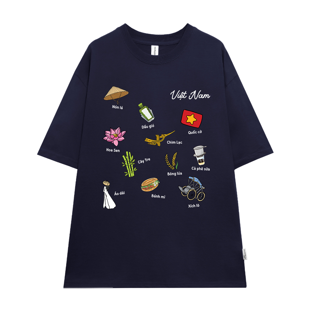 Áo thun nữ form rộng Việt Nam tôi yêu 2131 Miucho cổ tròn vải cotton 4c 220gsm thoáng mát in mix_thumbnail_10