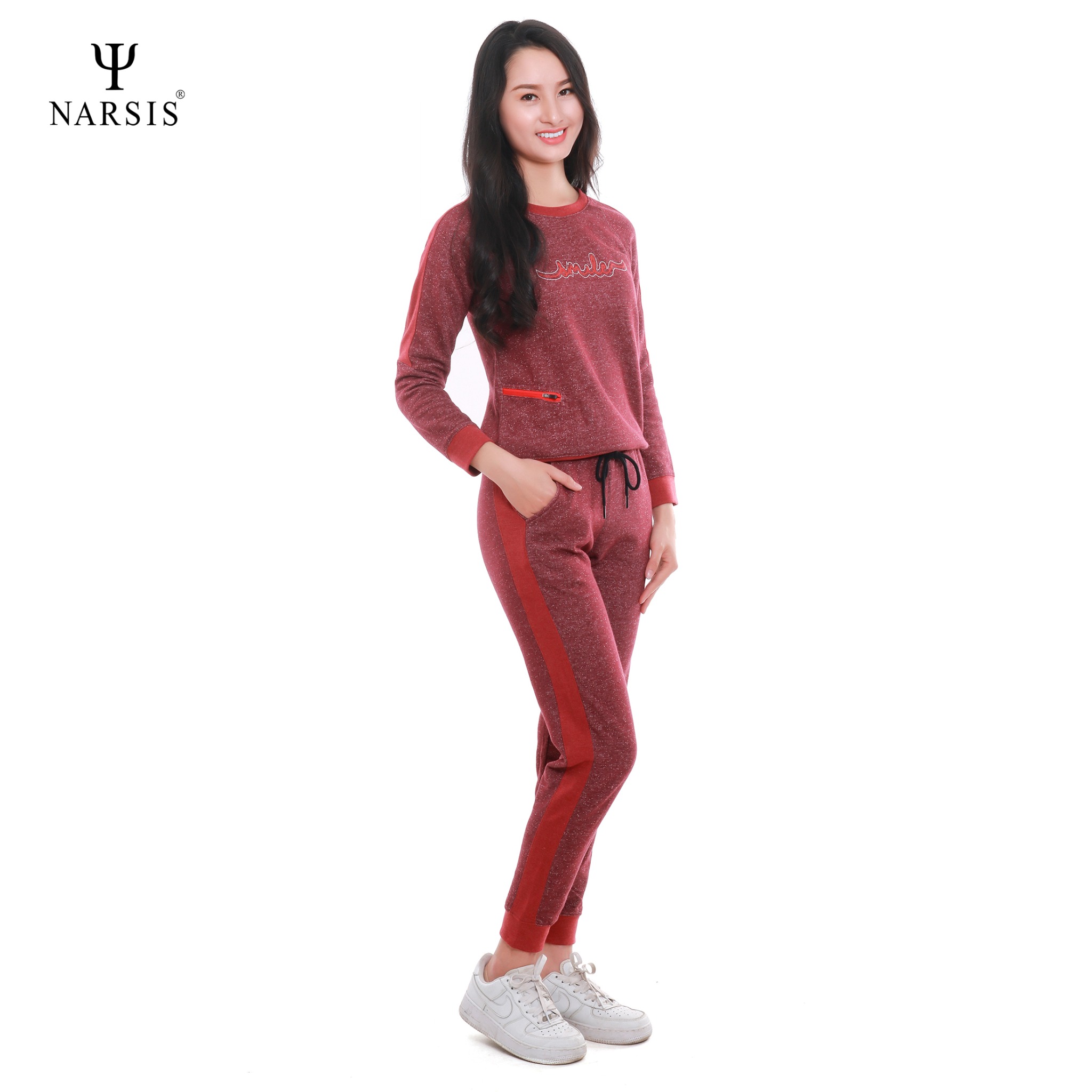 BỘ THU ĐÔNG NỮ M8052 NARSIS VẢI NỈ ẤM ÁP, MỀM MẠI, THÍCH HỢP MÙA ĐÔNG, GIỮ NHIỆT TỐT