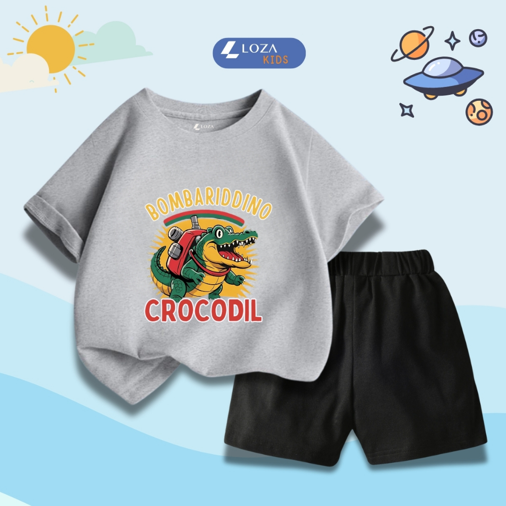 Bộ đồ bé trai in hình 'BOMBARIDDINO CROCODIL' - Loza Kids SB415_thumbnail_12