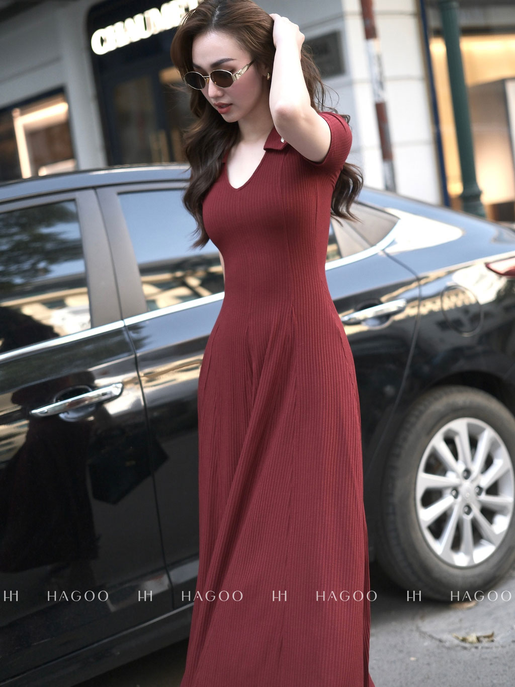 Váy xòe cổ đức cúc trang trí HAGOO_thumbnail_6