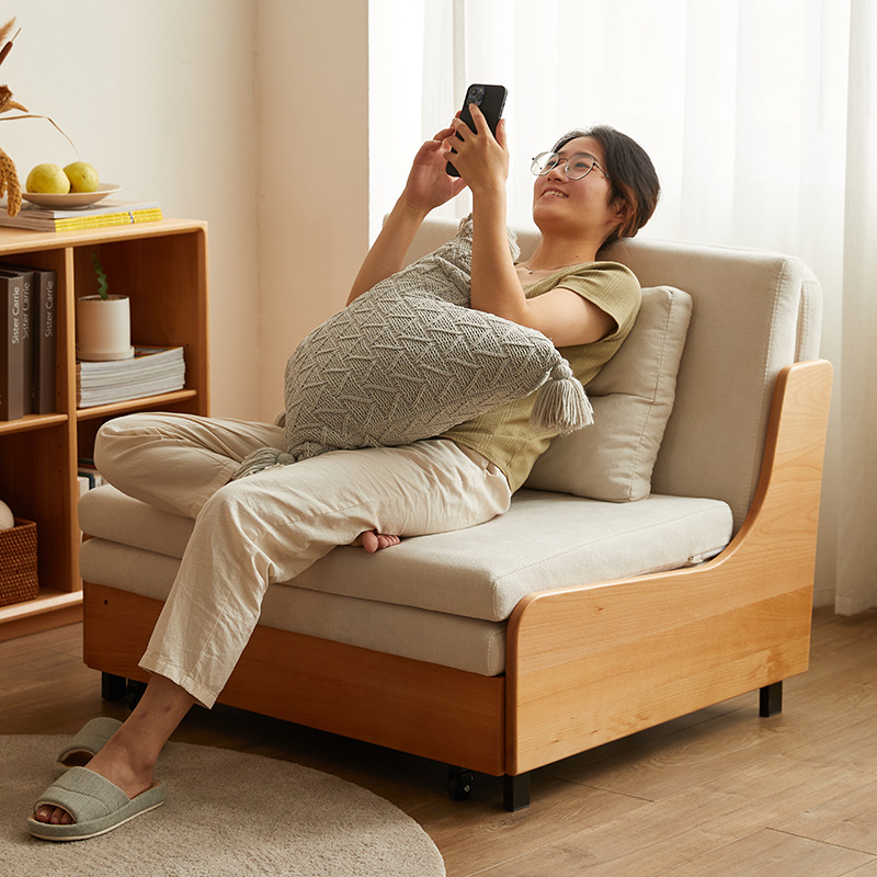 Giường Sofa gấp gọn vải lanh canvas SmartFurni - SMF22 - 4 Size - Xám nhạt_thumbnail_3