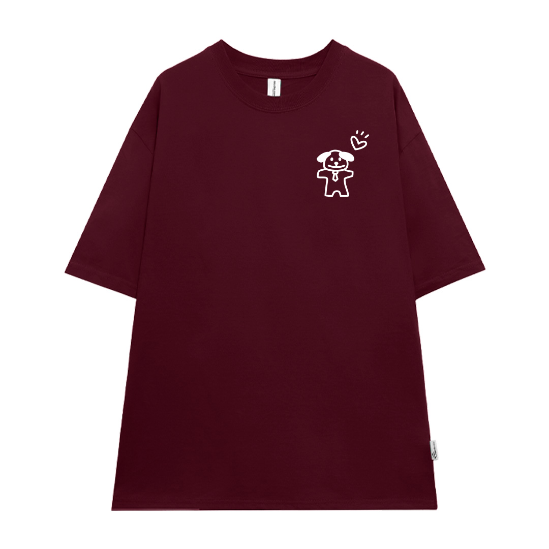 Áo thun cặp đôi couple chú cún đáng yêu from rộng ATD1365 Miucho vải cotton cổ tròn in artwork_thumbnail_8