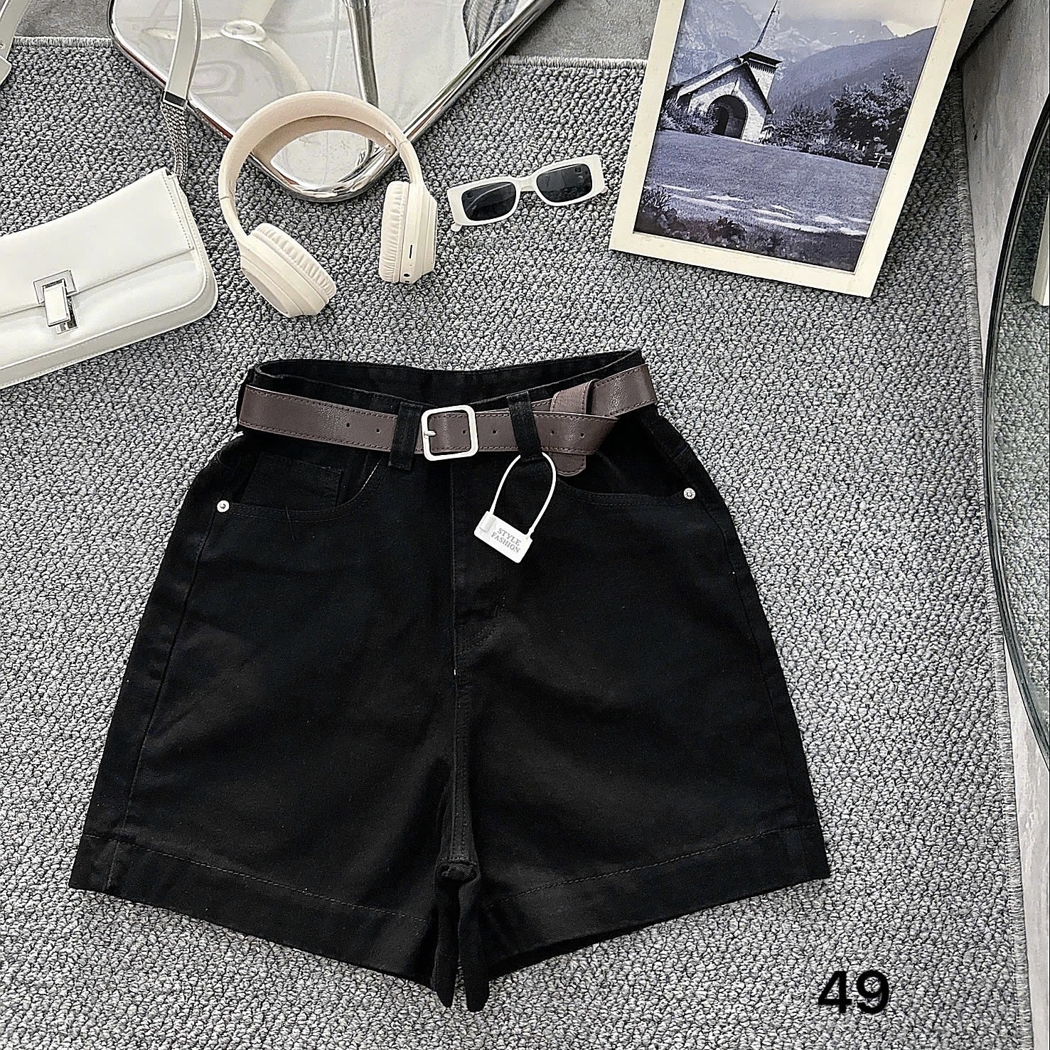 Quần short lửng thêu nơ kaki jean bigsize QSJ049 dành cho nàng béo mập từ 55-90kg