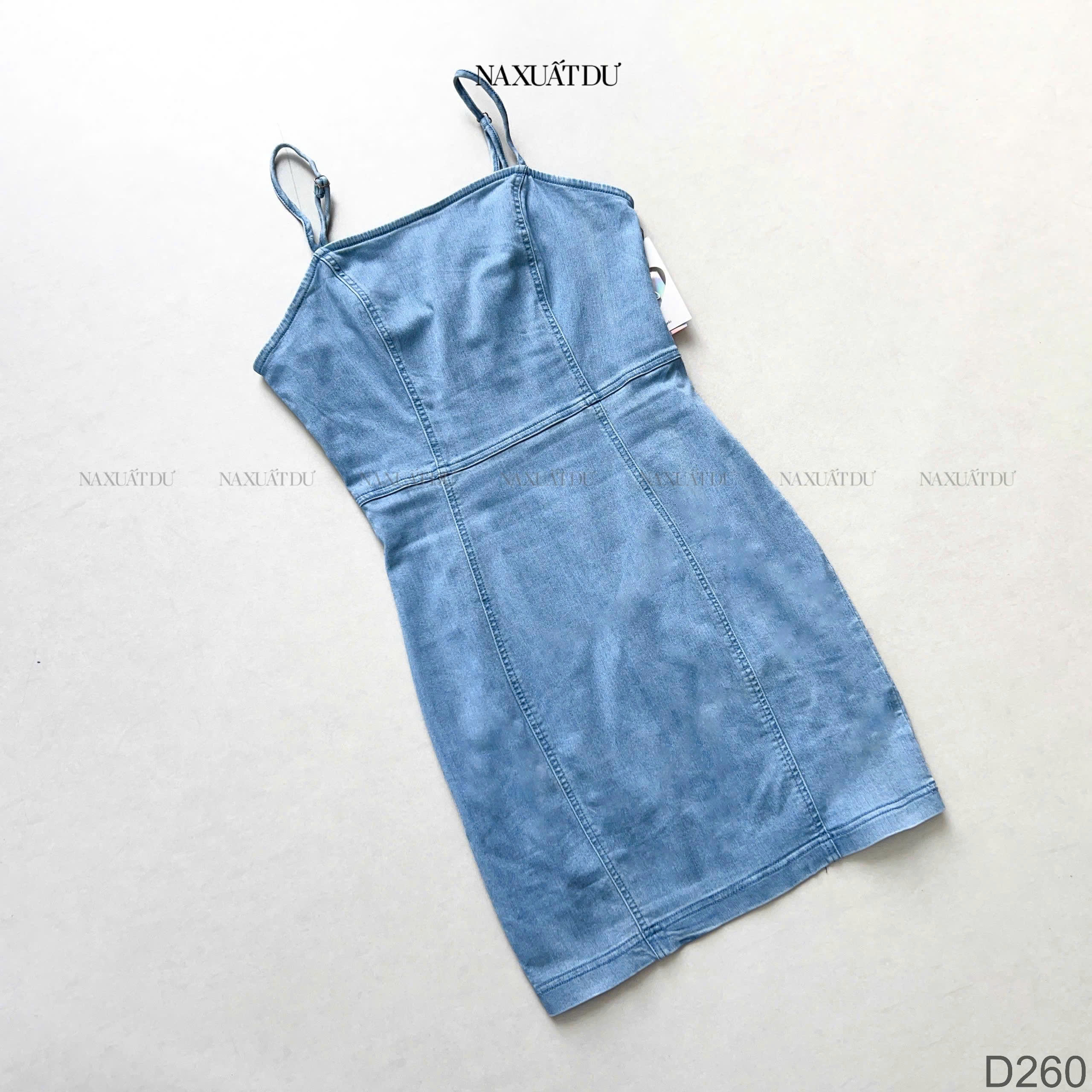 Đầm jean 2 dây 