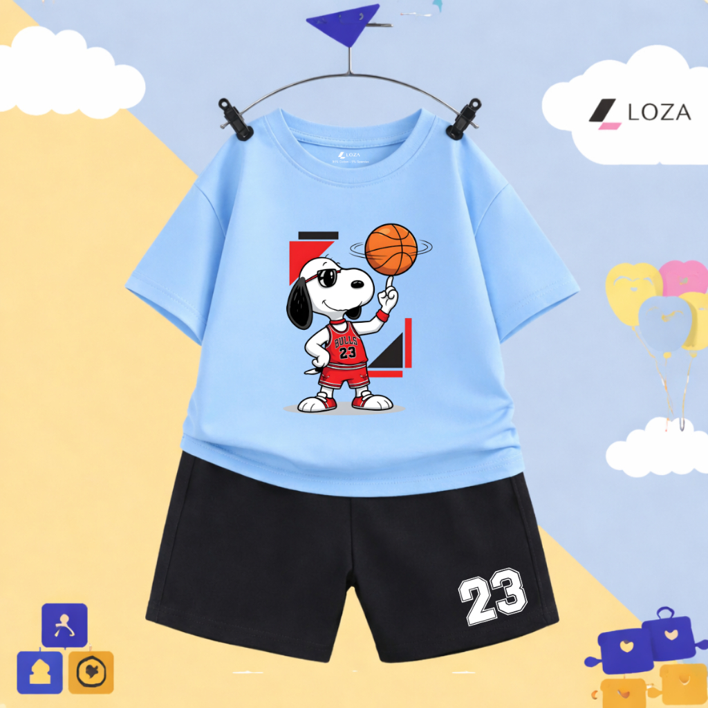 Set đồ bé trai hình Snoopy chơi bóng  - Loza Kids SB602_thumbnail_8