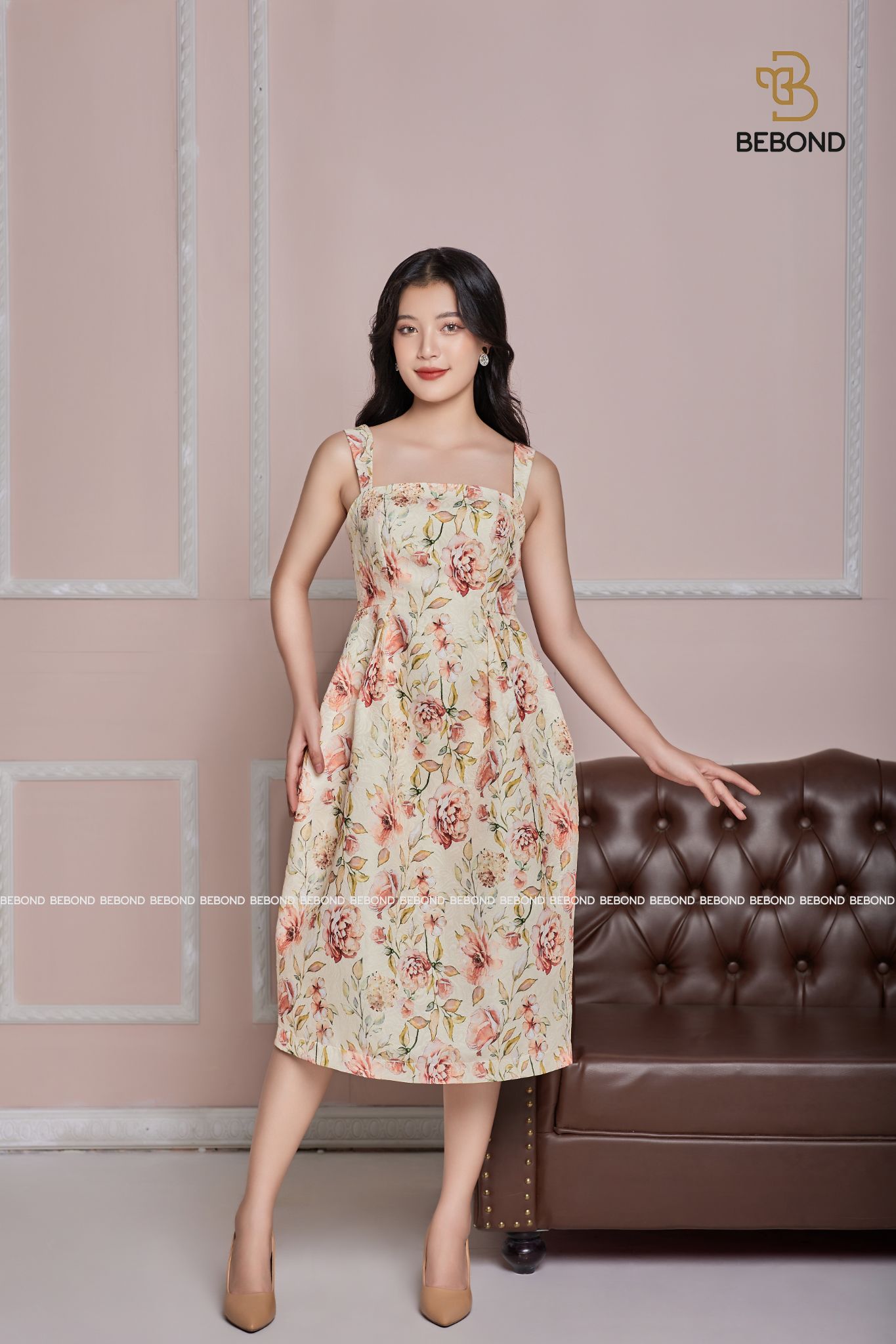 Váy hai dây gấm hoa hồng - Aurora Dress_thumbnail_0