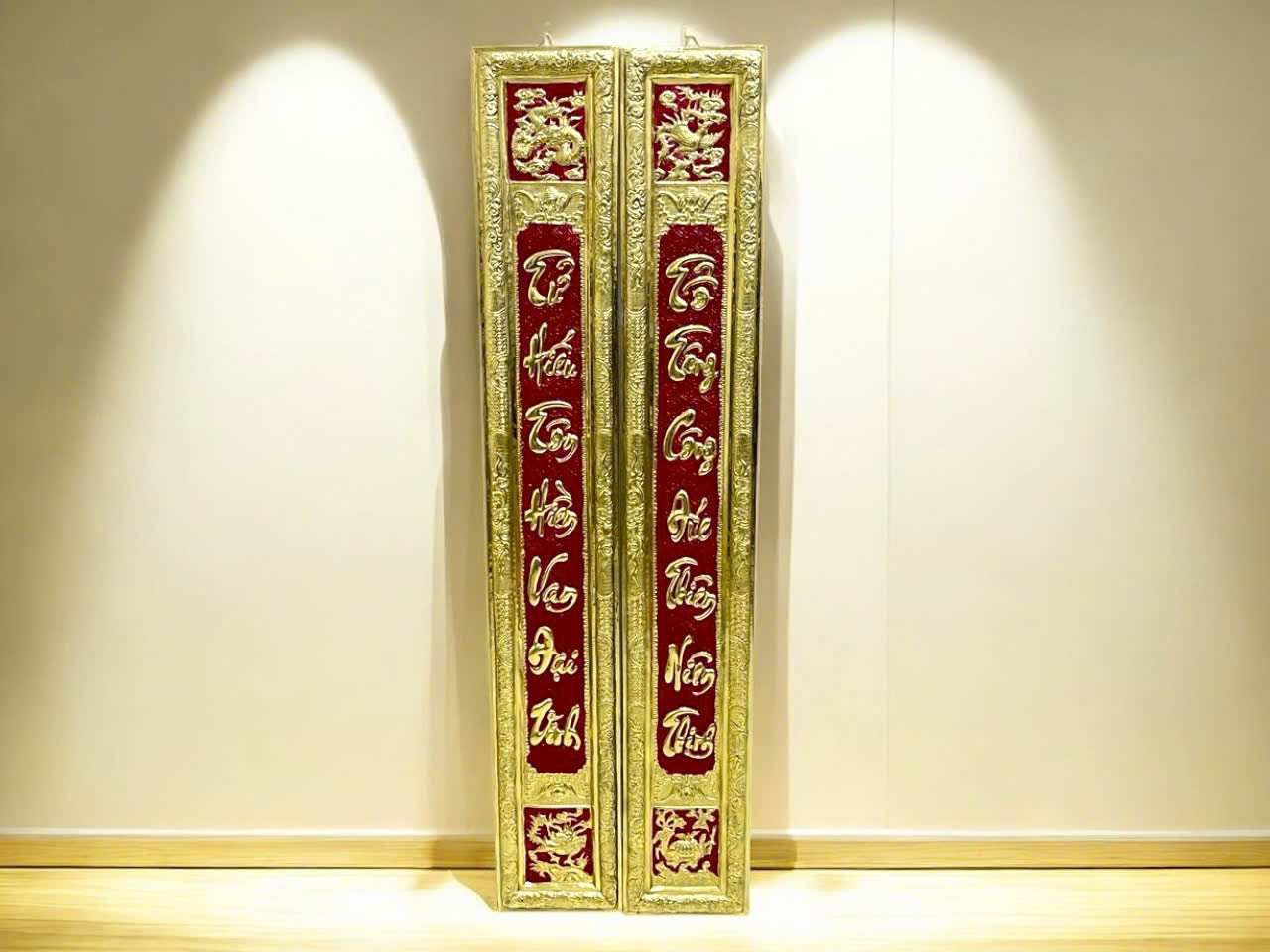 Bộ đại tư câu đối bằng đồng  vàng chữ việt KT 1M55X 1M55_thumbnail_1