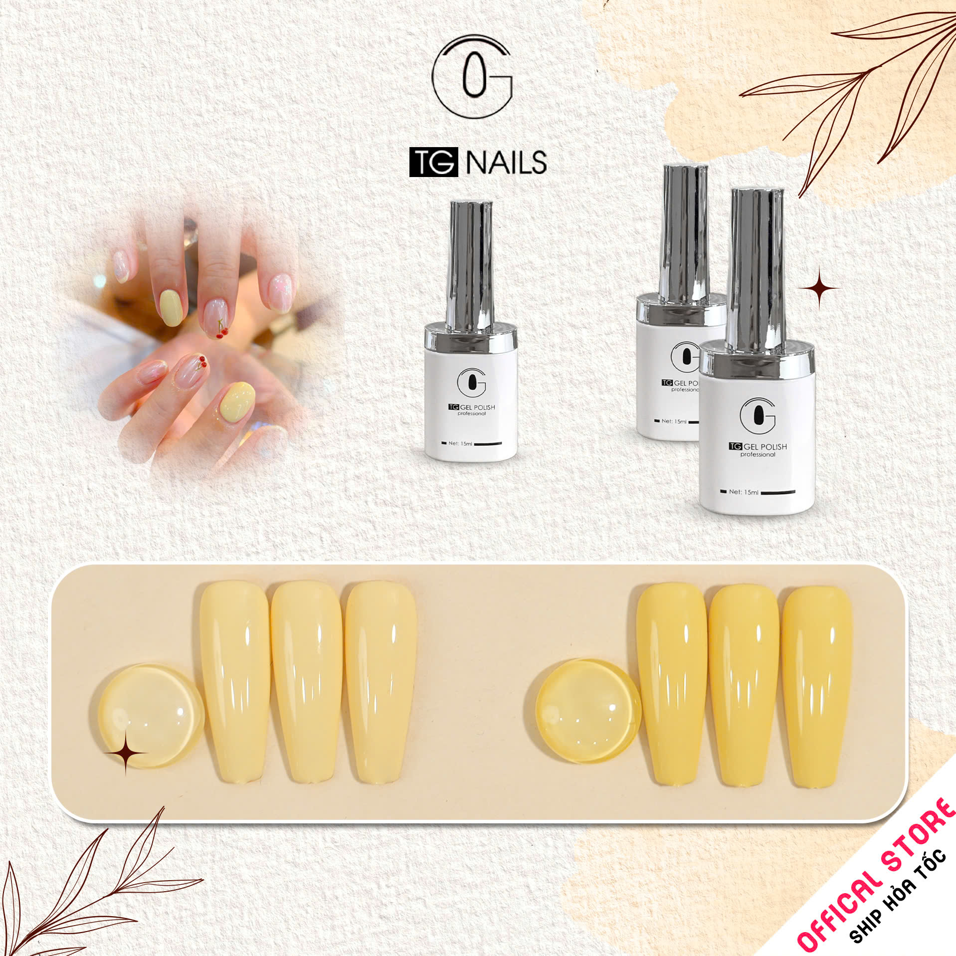 Sơn gel Vàng TG cọ tròn chai 15ml