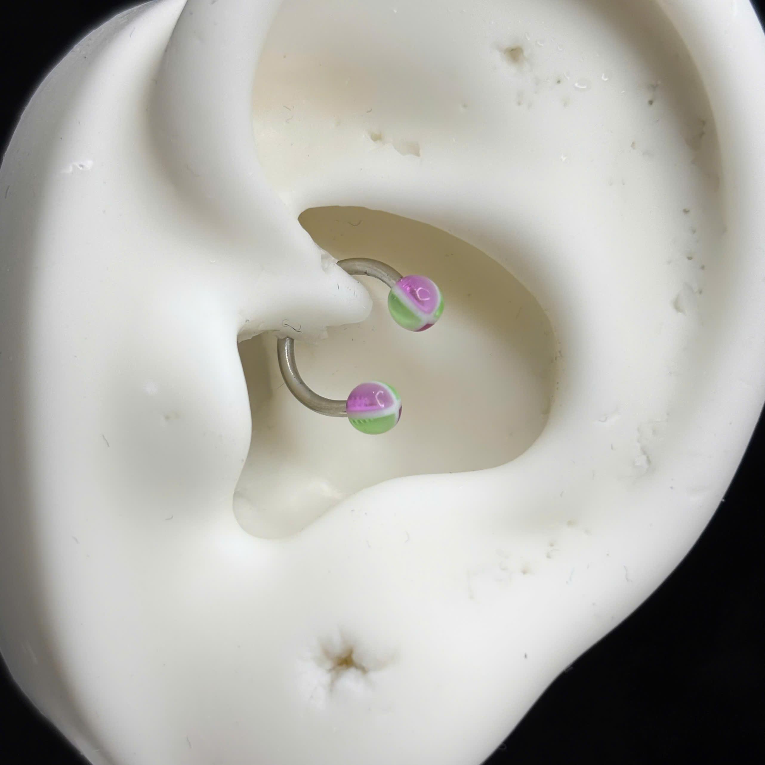 Septum hai quả bóng xanh hồng