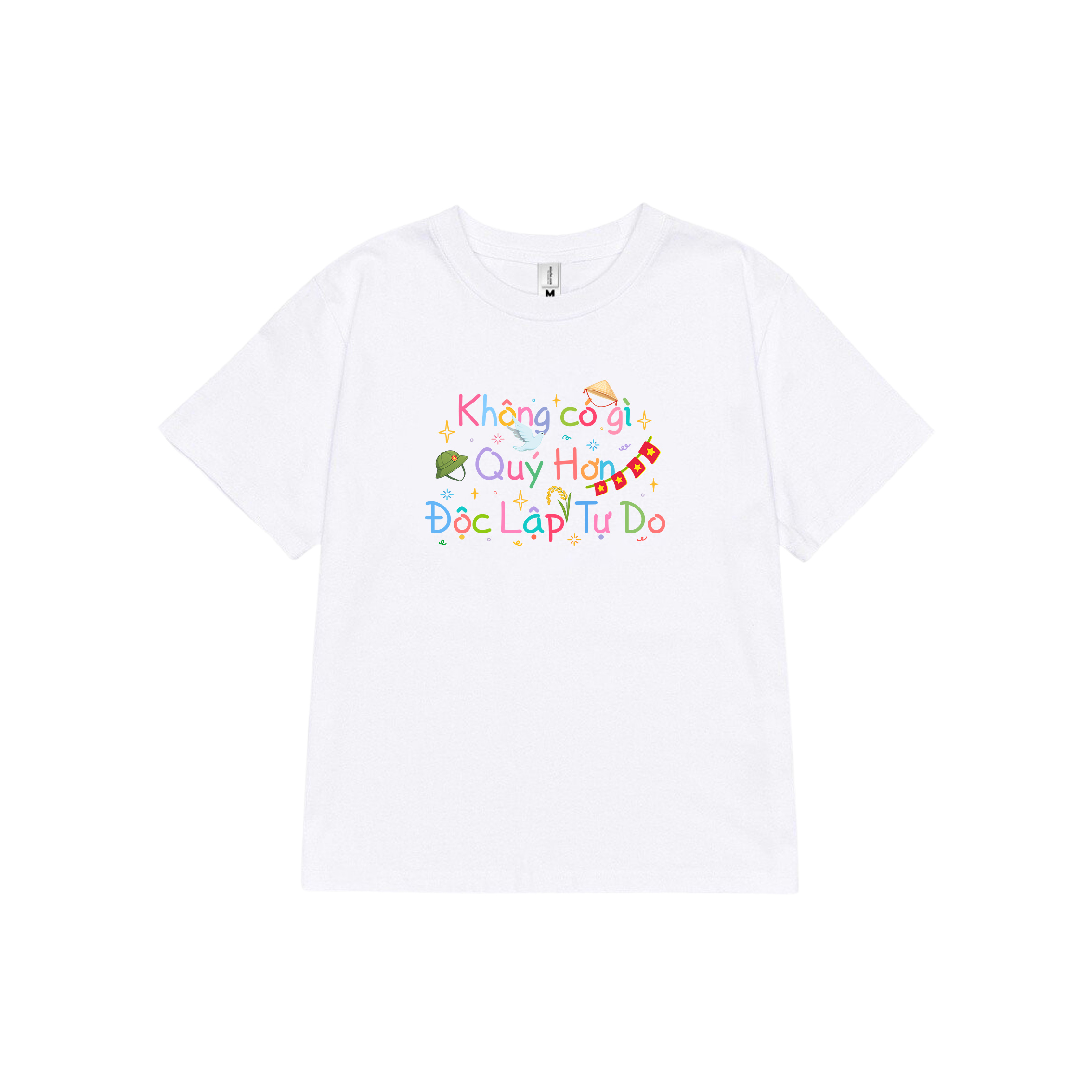 Áo baby tee Độc Lập Tự Do ABD2446 Miucho vải cotton thoáng mát mềm mại cổ tròn in mix_thumbnail_0