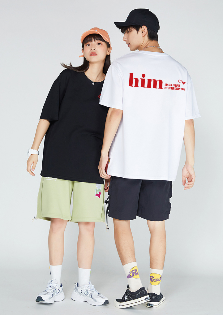 Áo thun cặp đôi couple đáng yêu from rộng ATD1368 Miucho vải cotton cổ tròn in Typography_thumbnail_5