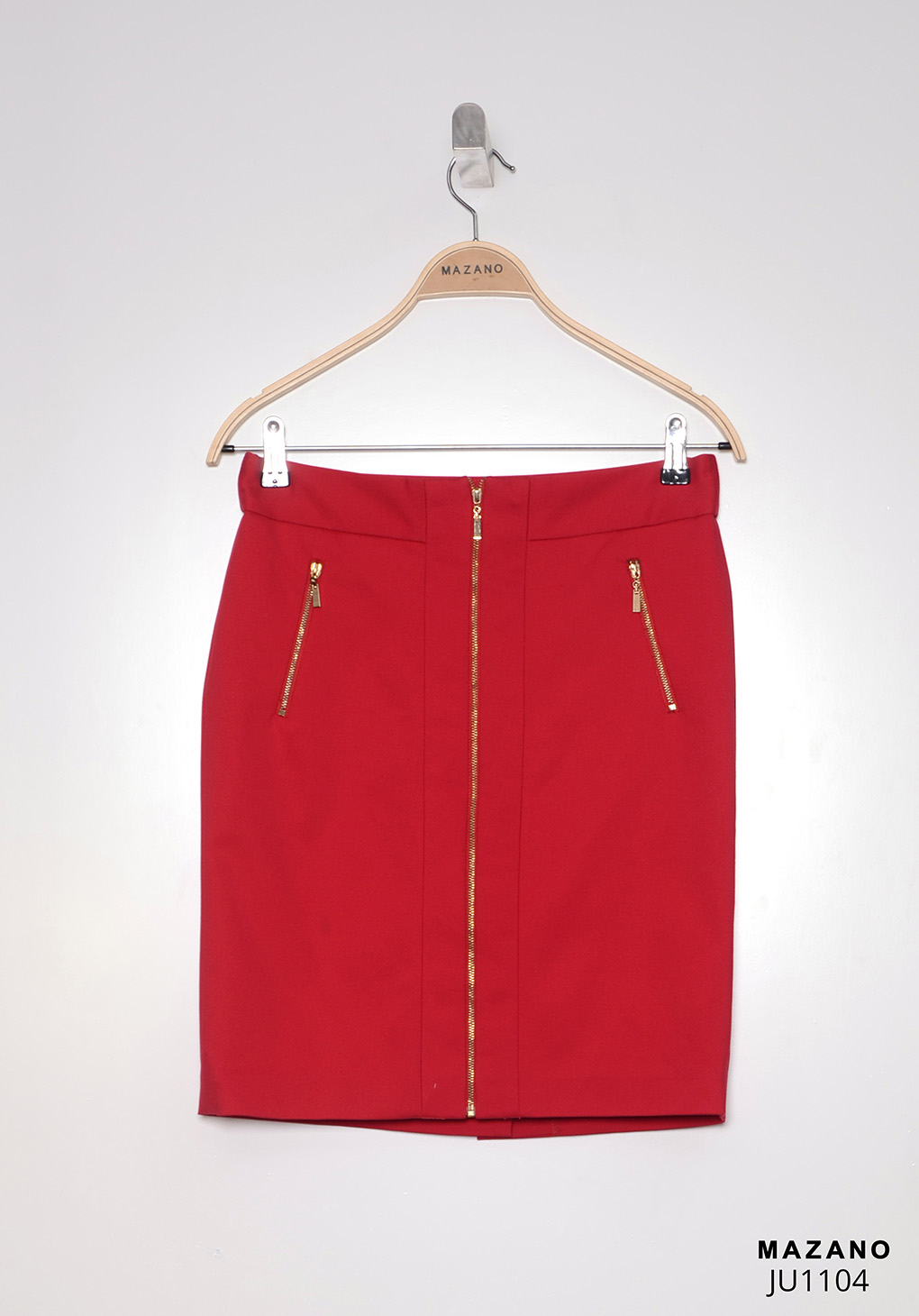 Chân váy Juyp vải Tuytxi len màu đỏ khóa đồng_thumbnail_4