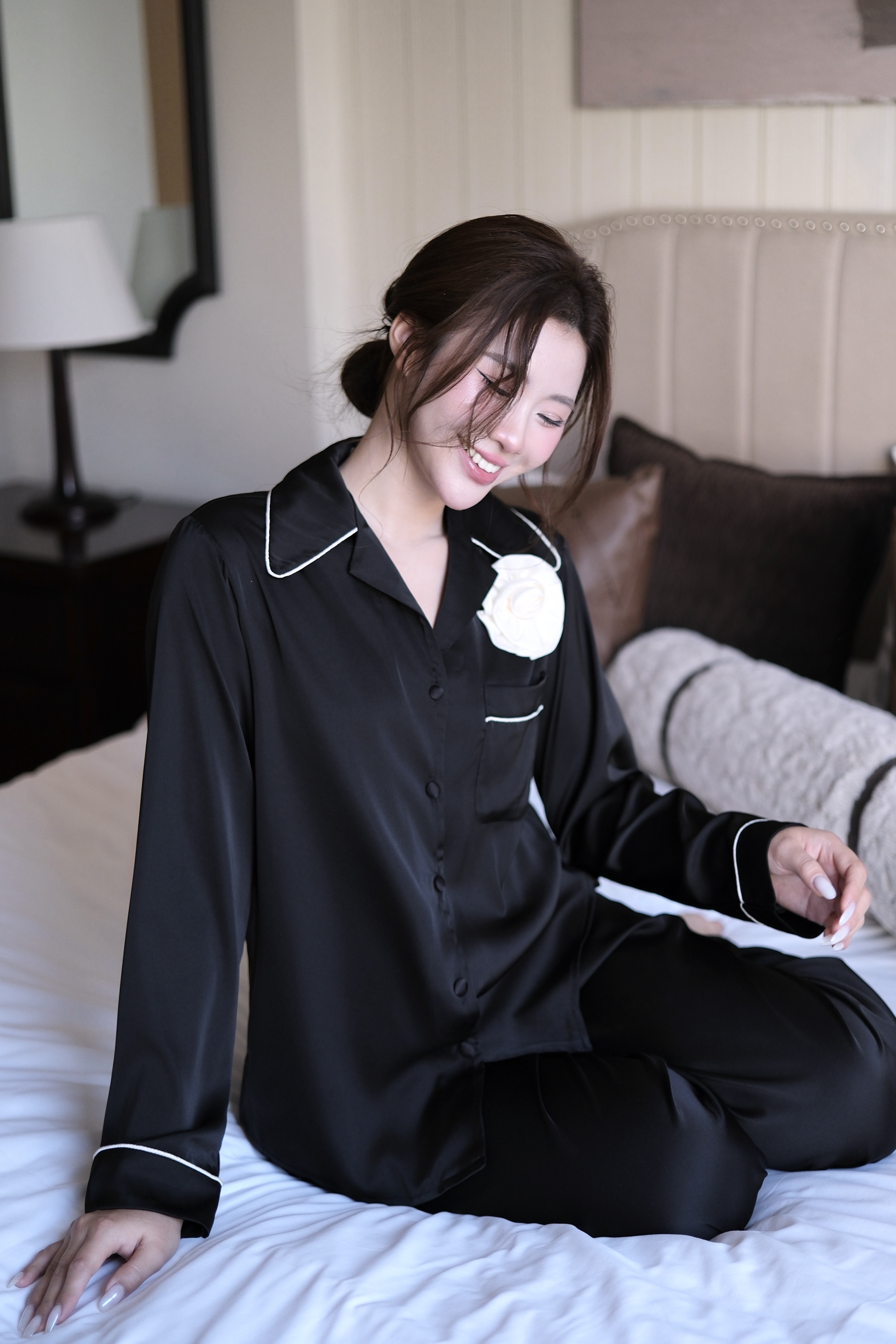 Bộ lụa áo dài tay, quần dài BN608_thumbnail_10