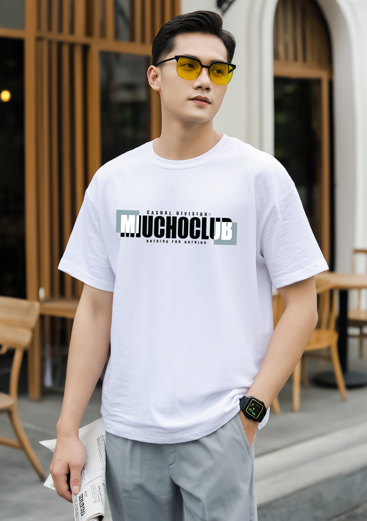 Áo phông nam đẹp form rộng 2089 Miucho Iconic cổ tròn vải cotton 4c thoáng mát in typography_thumbnail_2