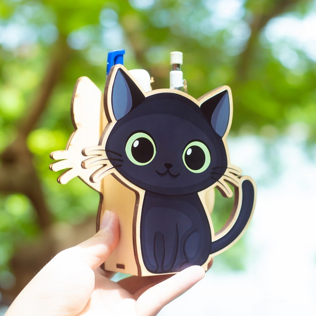 Hộp Bút Mèo Đáng Yêu - Hộp bút gỗ hình chú mèo nhỏ xinh_thumbnail_0