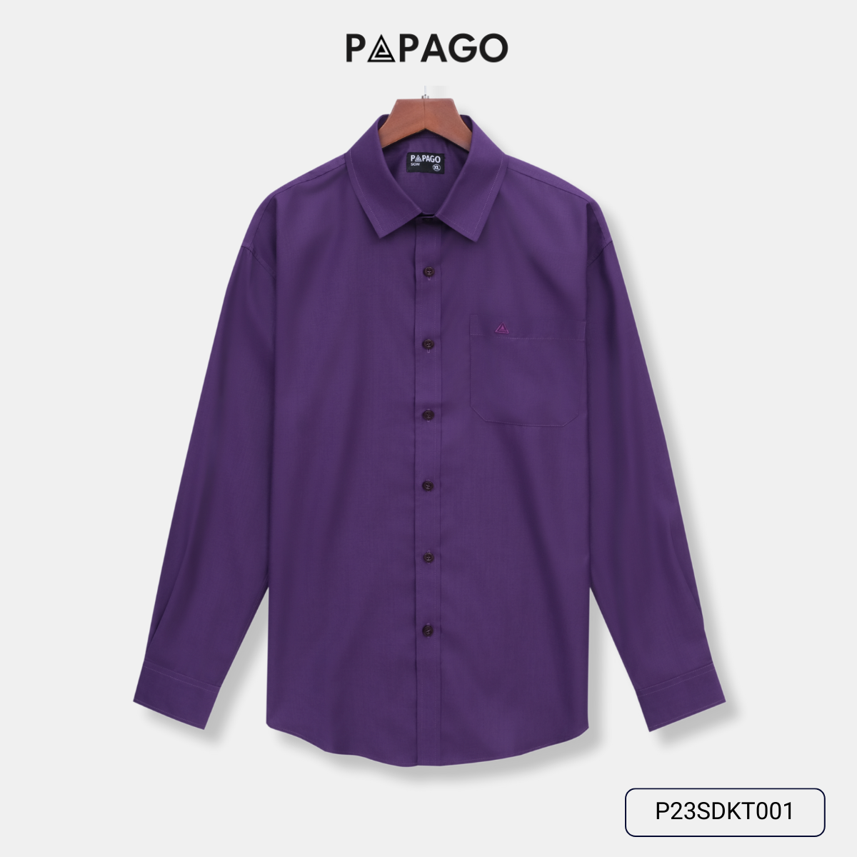 Áo sơ mi nam trung niên PAPAGO tay dài vải kate màu trơn - P23SDKT001_thumbnail_7