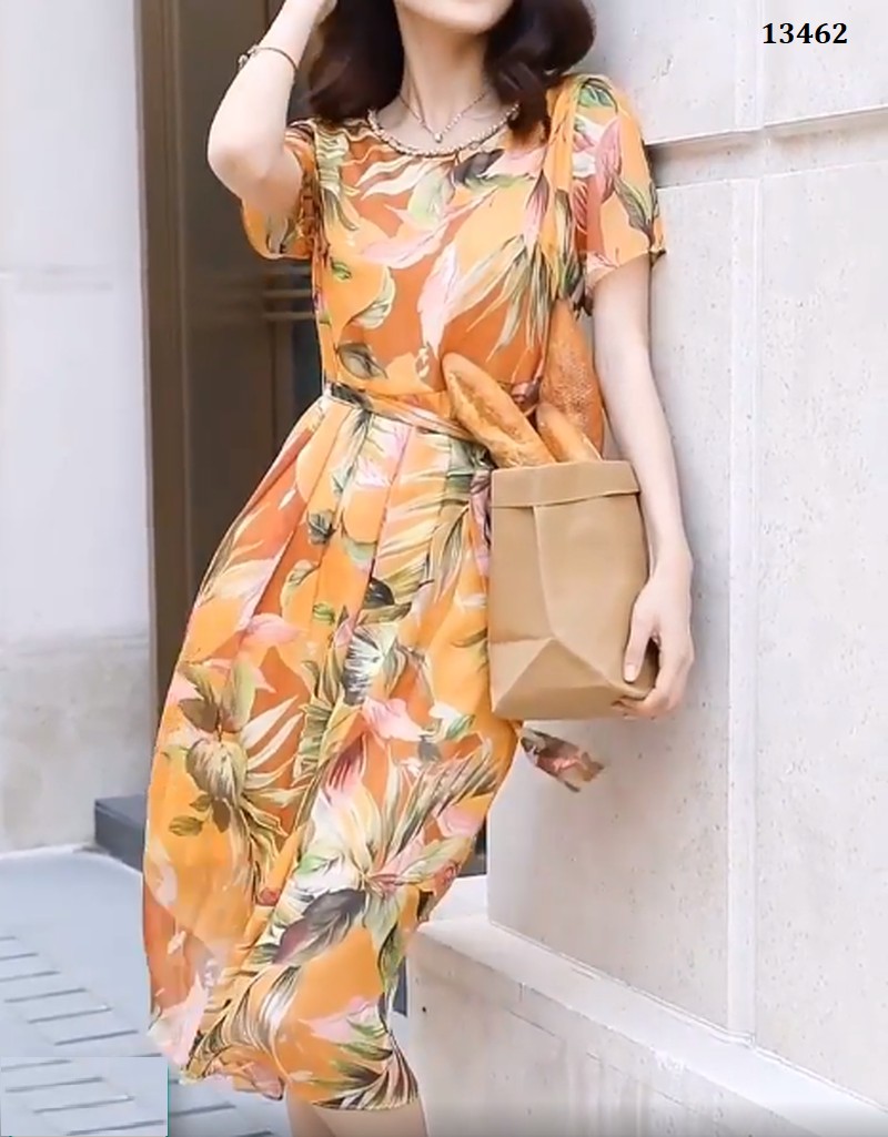 13462-Đầm voan xòe cổ tròn kết hạt_thumbnail_0