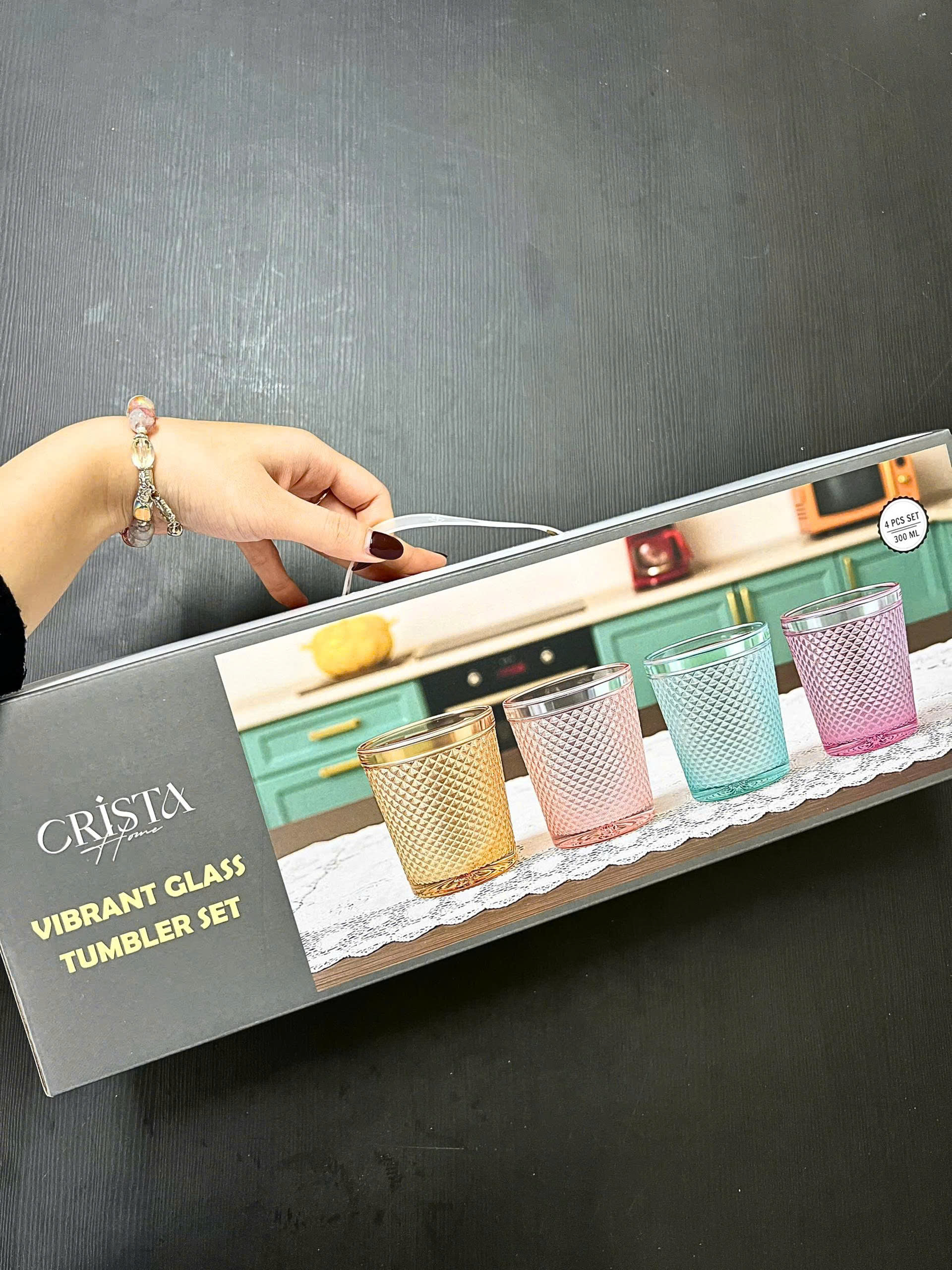 Bộ 4 cốc thủy tinh CRISTA HOME  vân kim cương 300ml_thumbnail_53