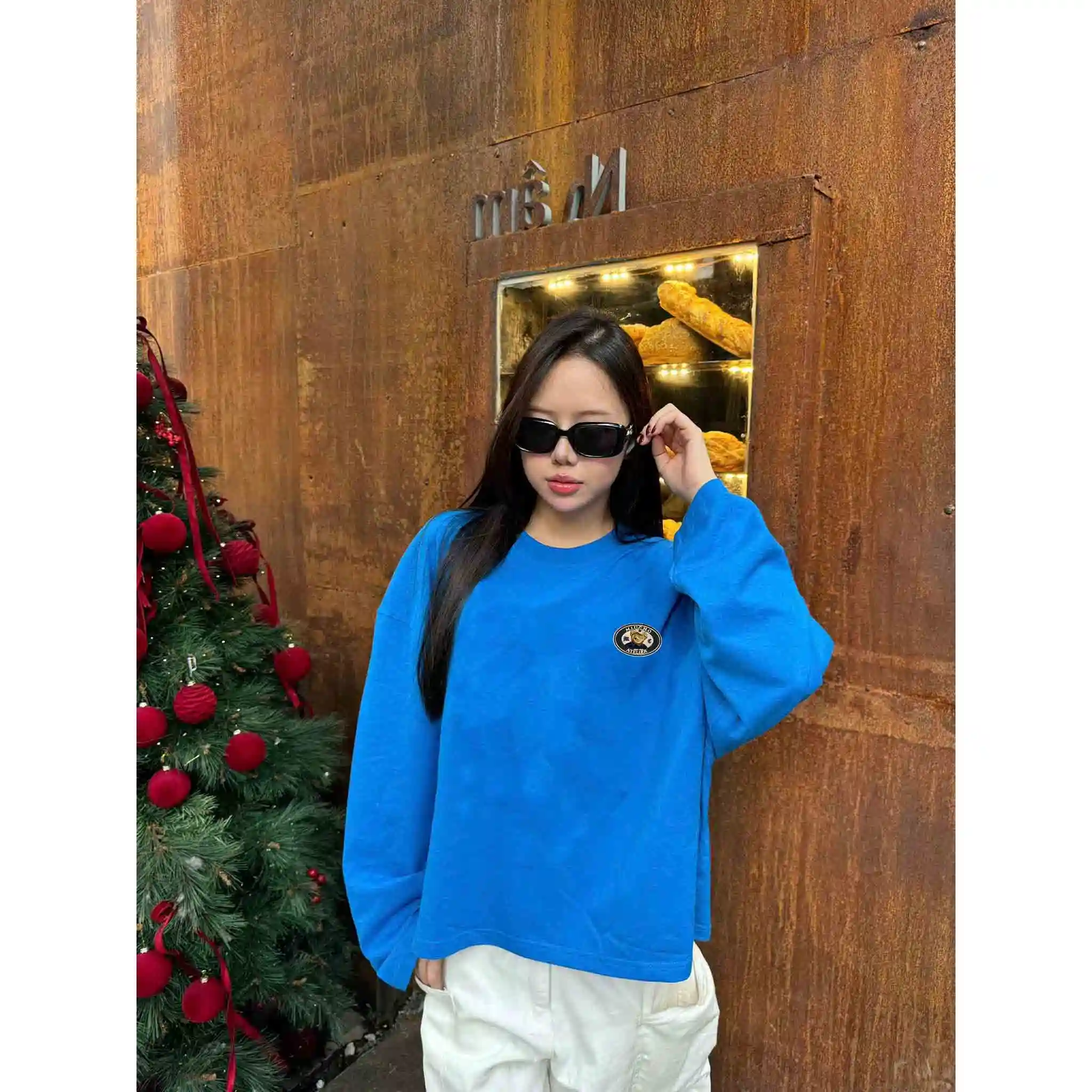 Áo thun boxy nữ Miucho cotton thoáng mát tay dài cổ tròn hình nhỏ basic in mix 2705_thumbnail_2