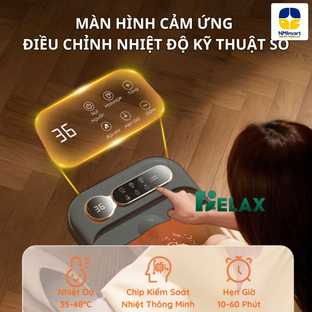 Bồn Ngâm Chân Massage Delax Thư Giãn, Bấm Huyệt, Ngâm Chân Thảo Dược, Thải Độc Tăng Cường Sức Khỏe_thumbnail_7