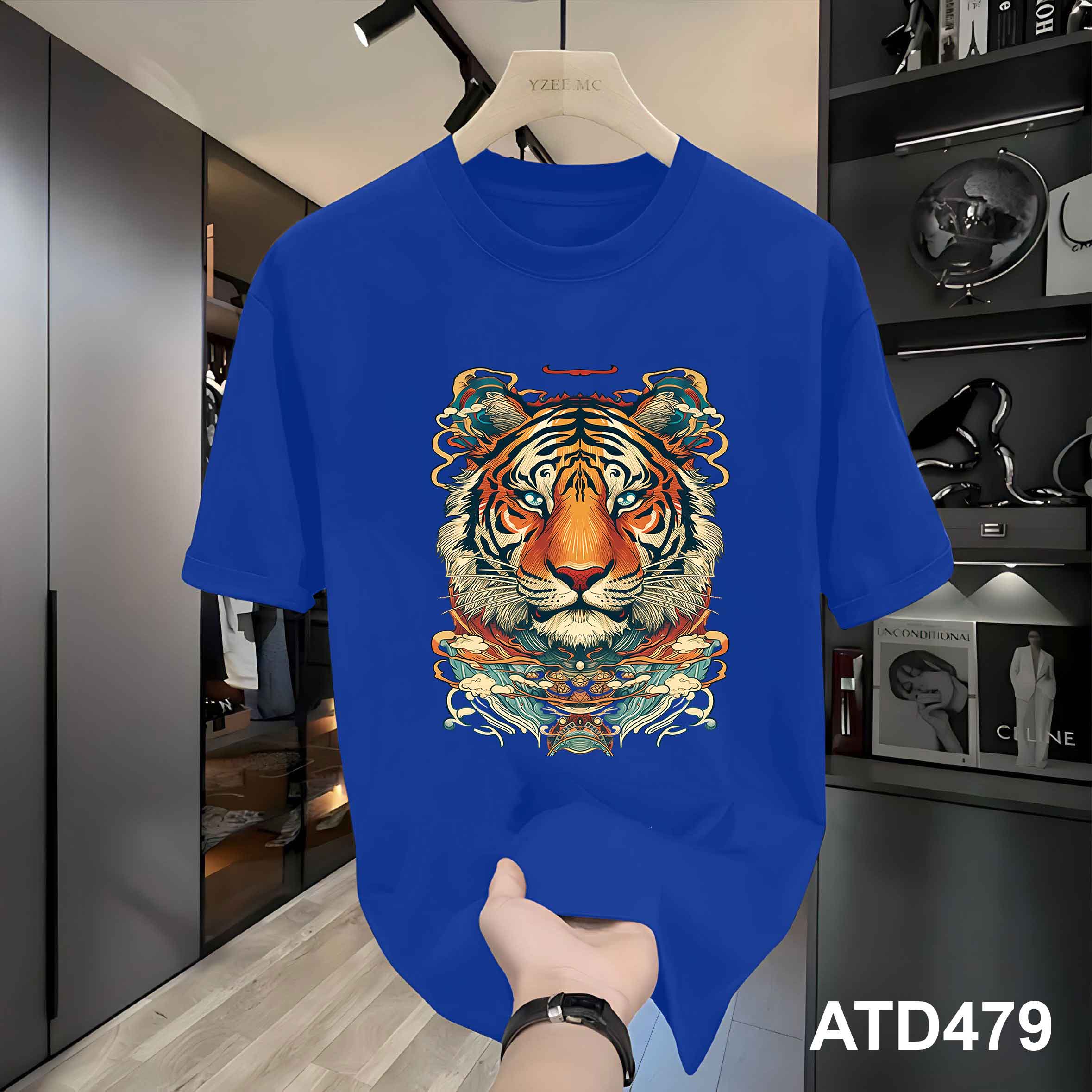 Áo thun nam form rộng 12 con giáp tuổi Dần ATD479 Miucho Iconic cotton cổ tròn in graphic_thumbnail_4
