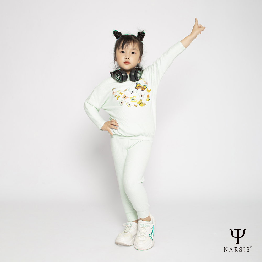 BỘ THU ĐÔNG BÉ GÁI NARSIS DÀI TAY PHỐI MÀU CỰC ĐẸP CHẤT COTTON LEN ẤM ÁP KM2033 NARSIS VẢI LEN CO..._thumbnail_1