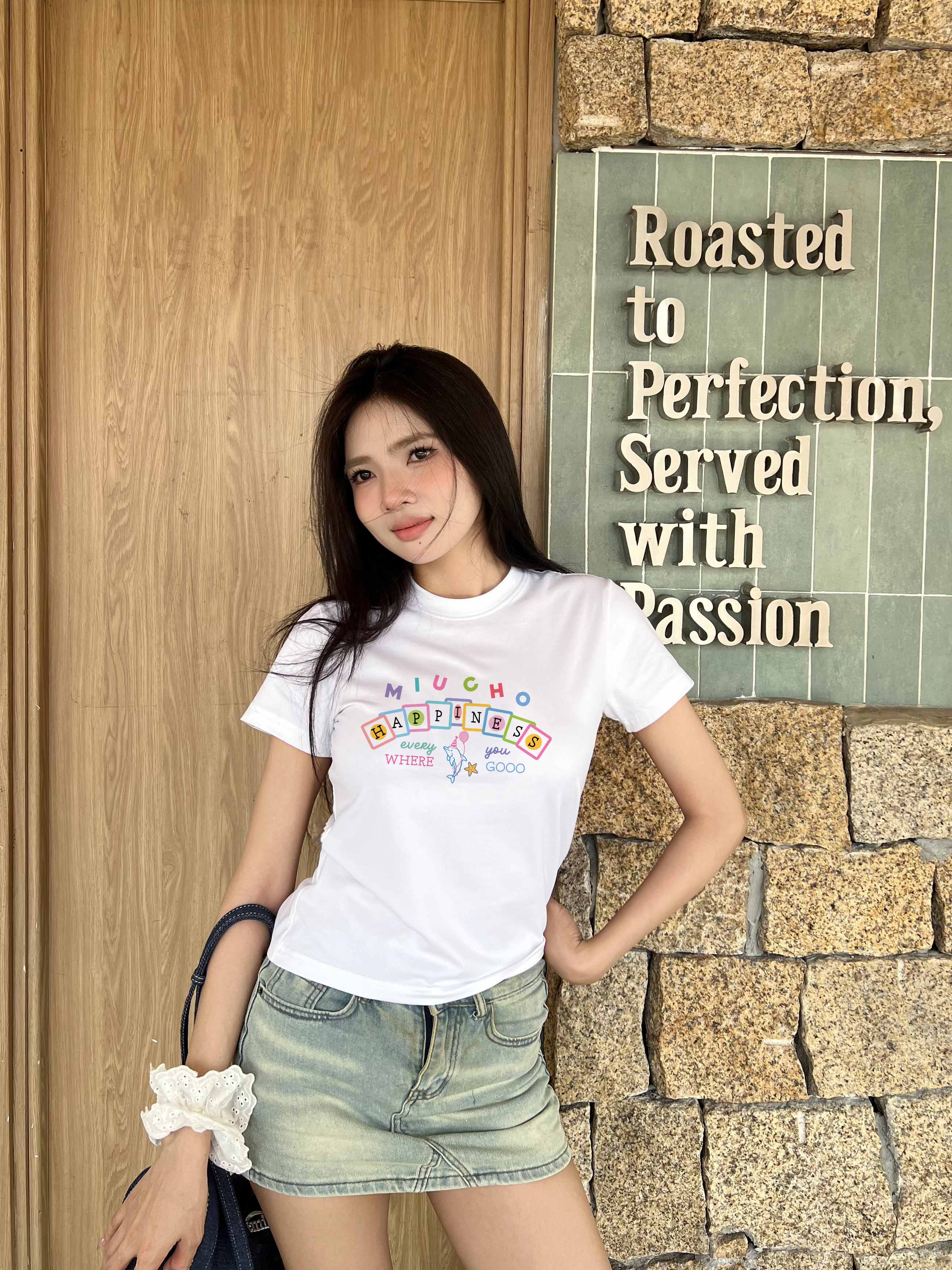 Áo baby tee ôm body 2215 Miucho cổ tròn vải cotton 4c co giãn thoáng mát in mix_thumbnail_2