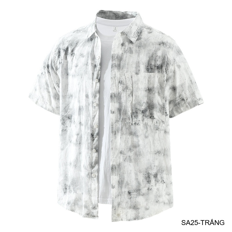 SA25 - Áo sơ mi nam ngắn tay họa tiết phong cách streetwear, chất cotton mềm mát, form rộng thoải mái_thumbnail_7