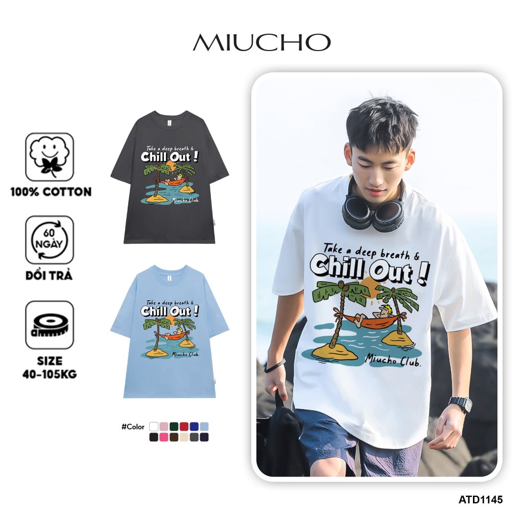 Áo thun nam form rộng ATD1145 Miucho Man tay ngắn thoáng mát cổ tròn in mix BST hè biển_thumbnail_1