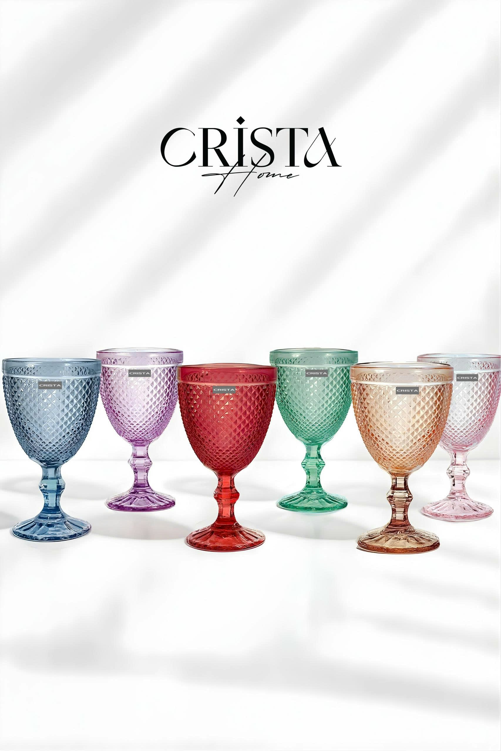 Bộ 6 ly thủy tinh CRISTA HOME  vân kim cương màu Pastel 300ml_thumbnail_9