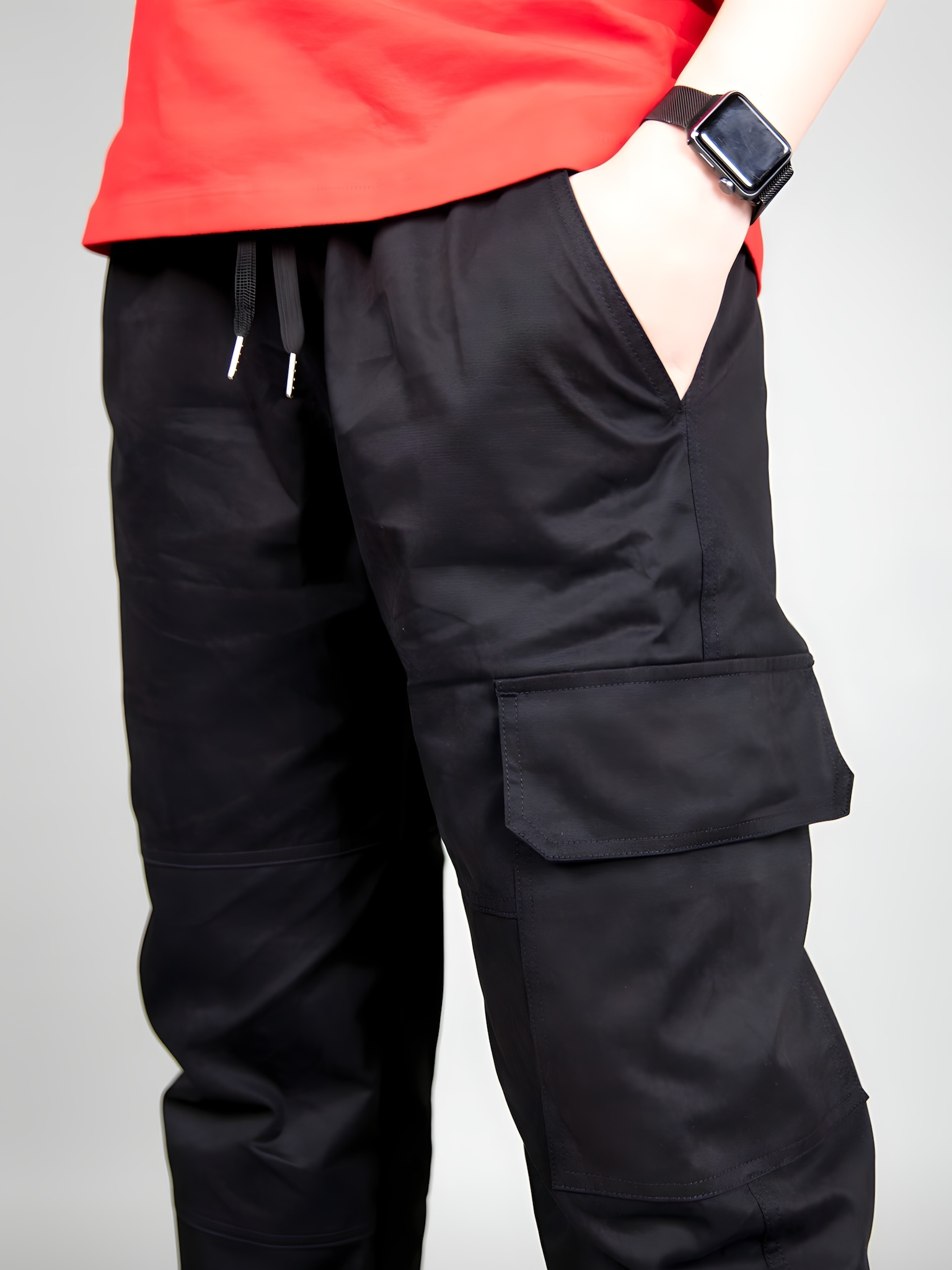 Quần kaki đen chun gấu túi hộp sườn_thumbnail_3