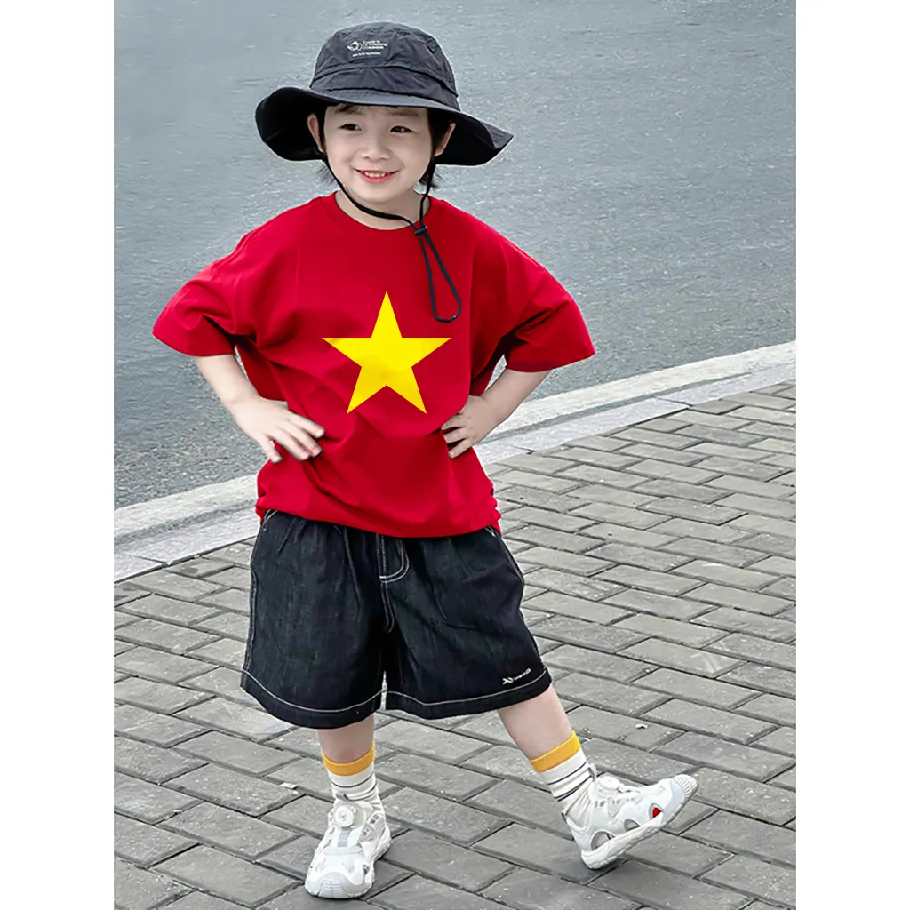 Áo thun cho bé Việt Nam cờ đỏ sao vàng 2506 Miucho form rộng vải cotton thoáng mát in artwork_thumbnail_3