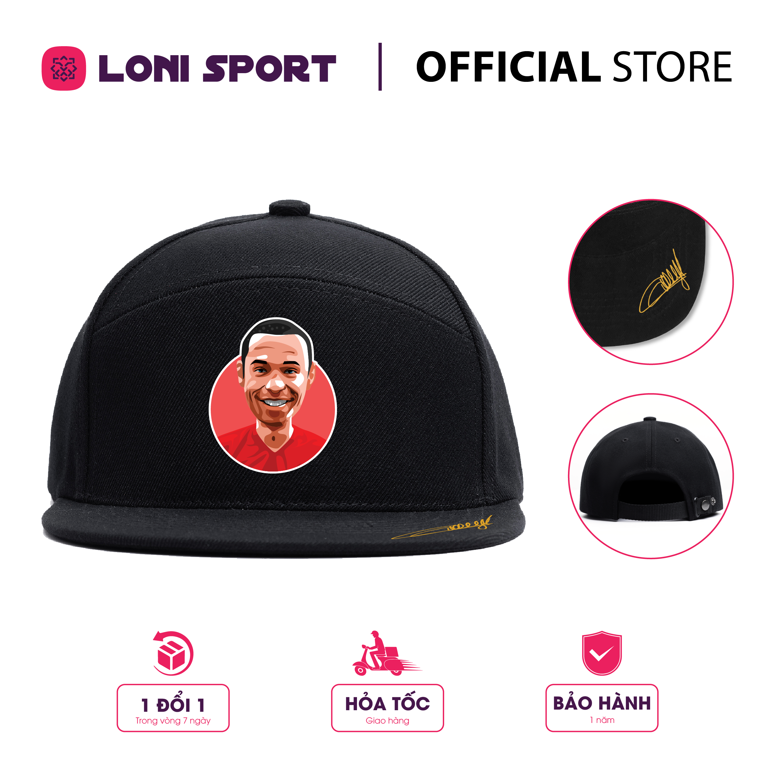 Nón Snapback khóa bấm kim loại - đen_thumbnail_8